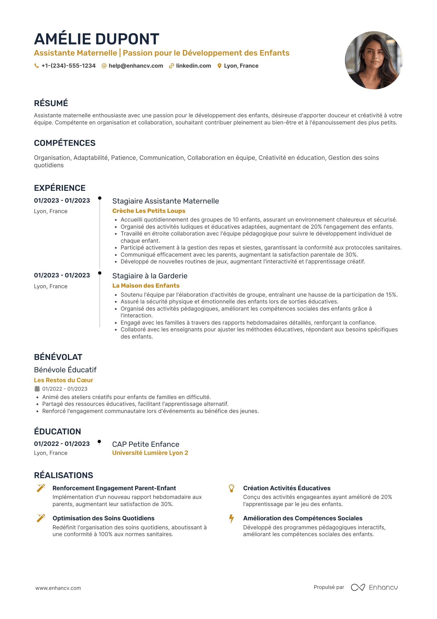 CV d’assistante maternelle sans expérience