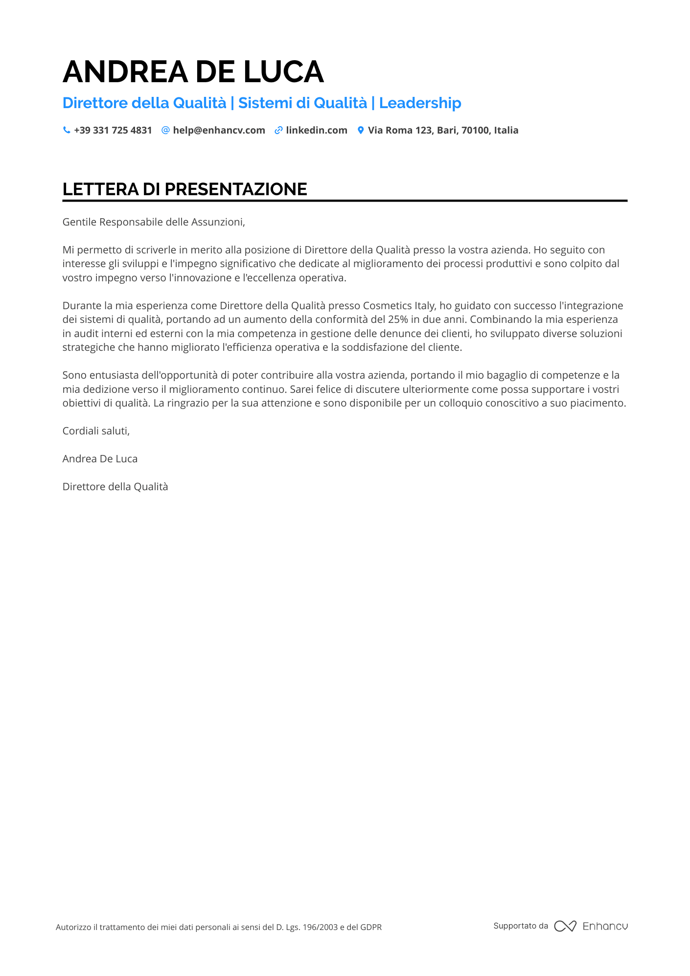 Direttore Generale di Qualità