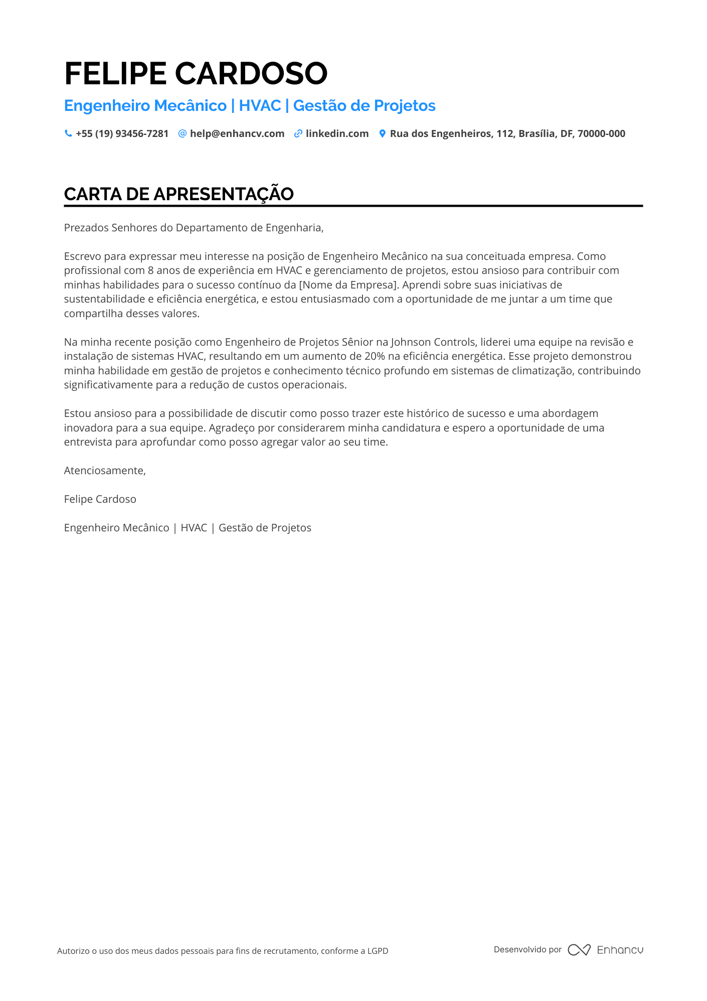 Engenheiro Mecânico de HVAC
