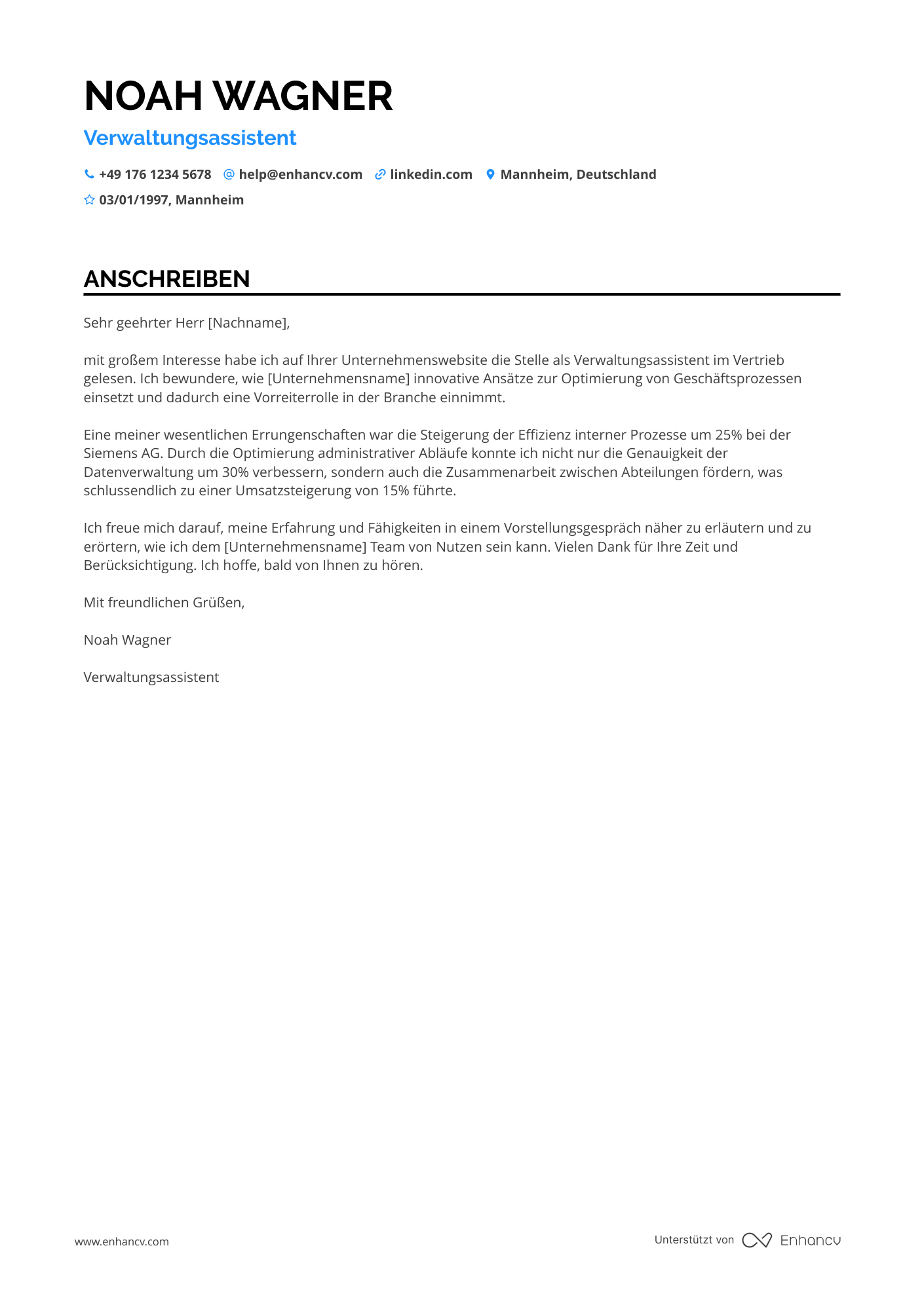 Verwaltungsassistent für Vertrieb