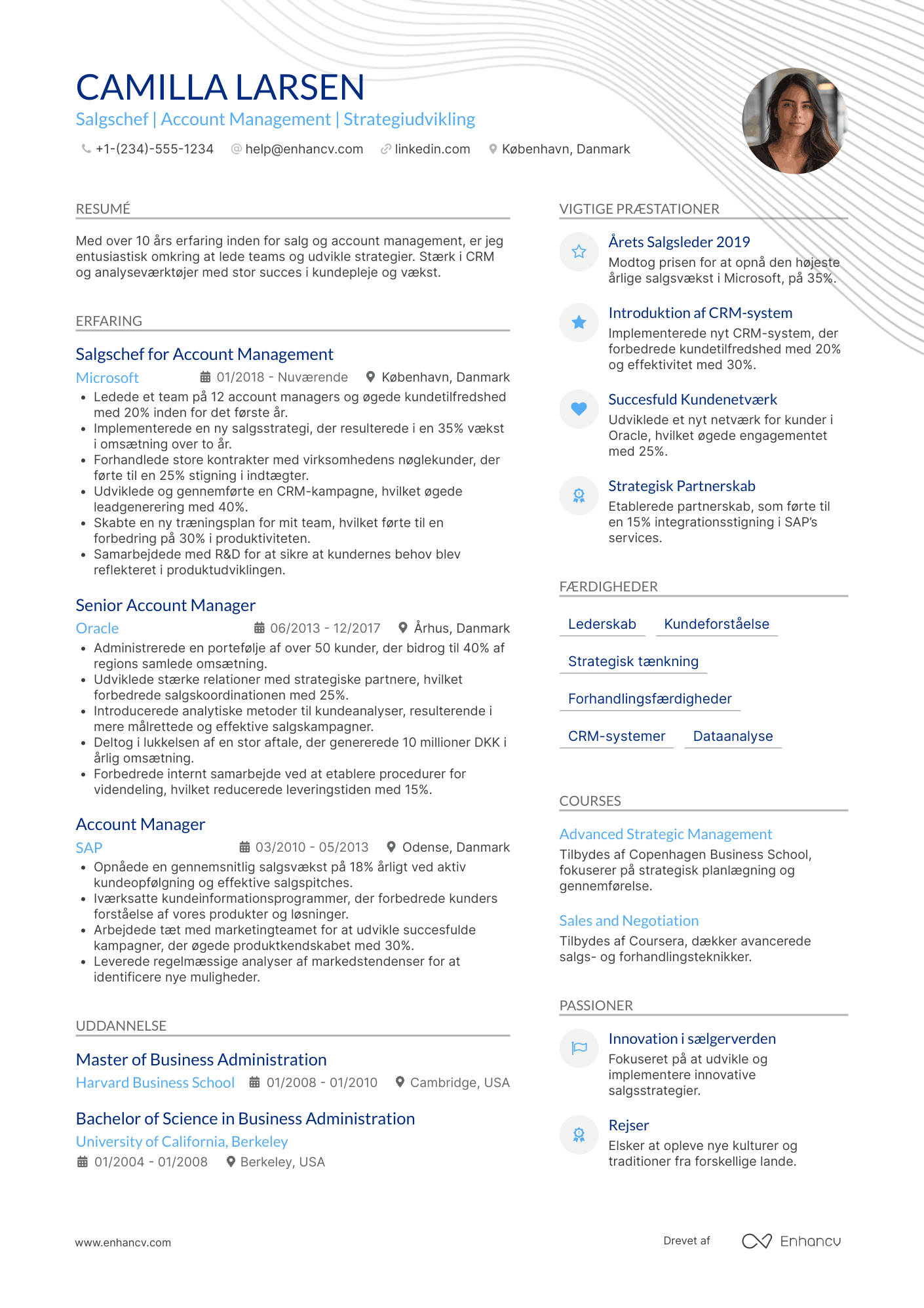 CV til Salgschef for Account Management