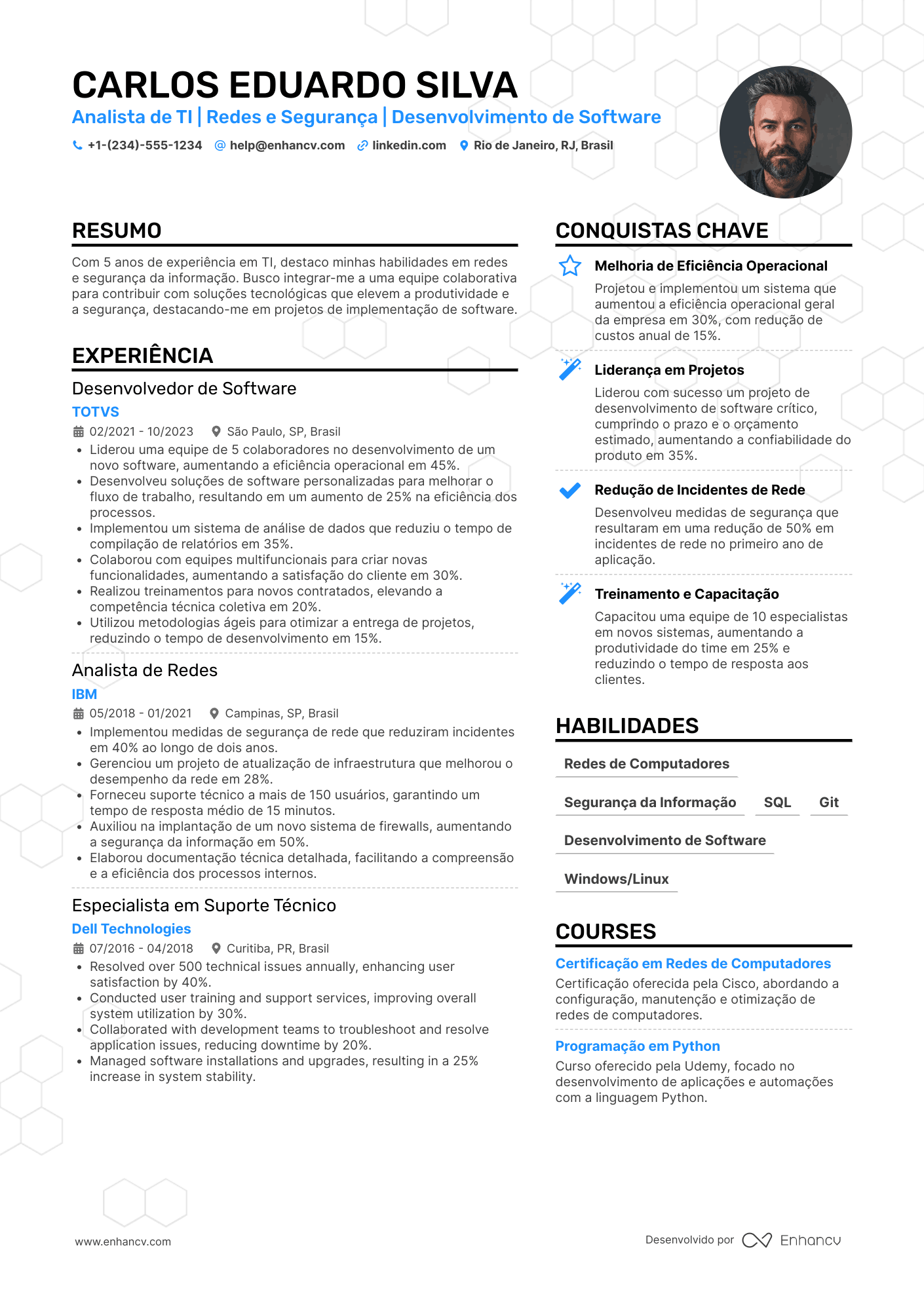 Currículo de estágio TI