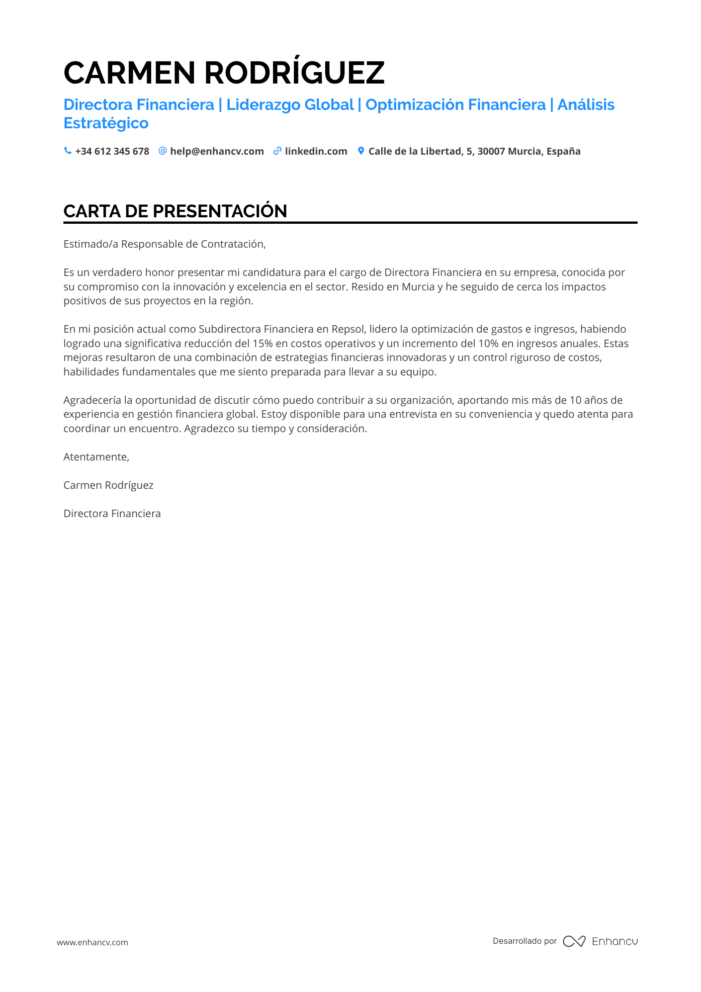 Jefe de Finanzas
