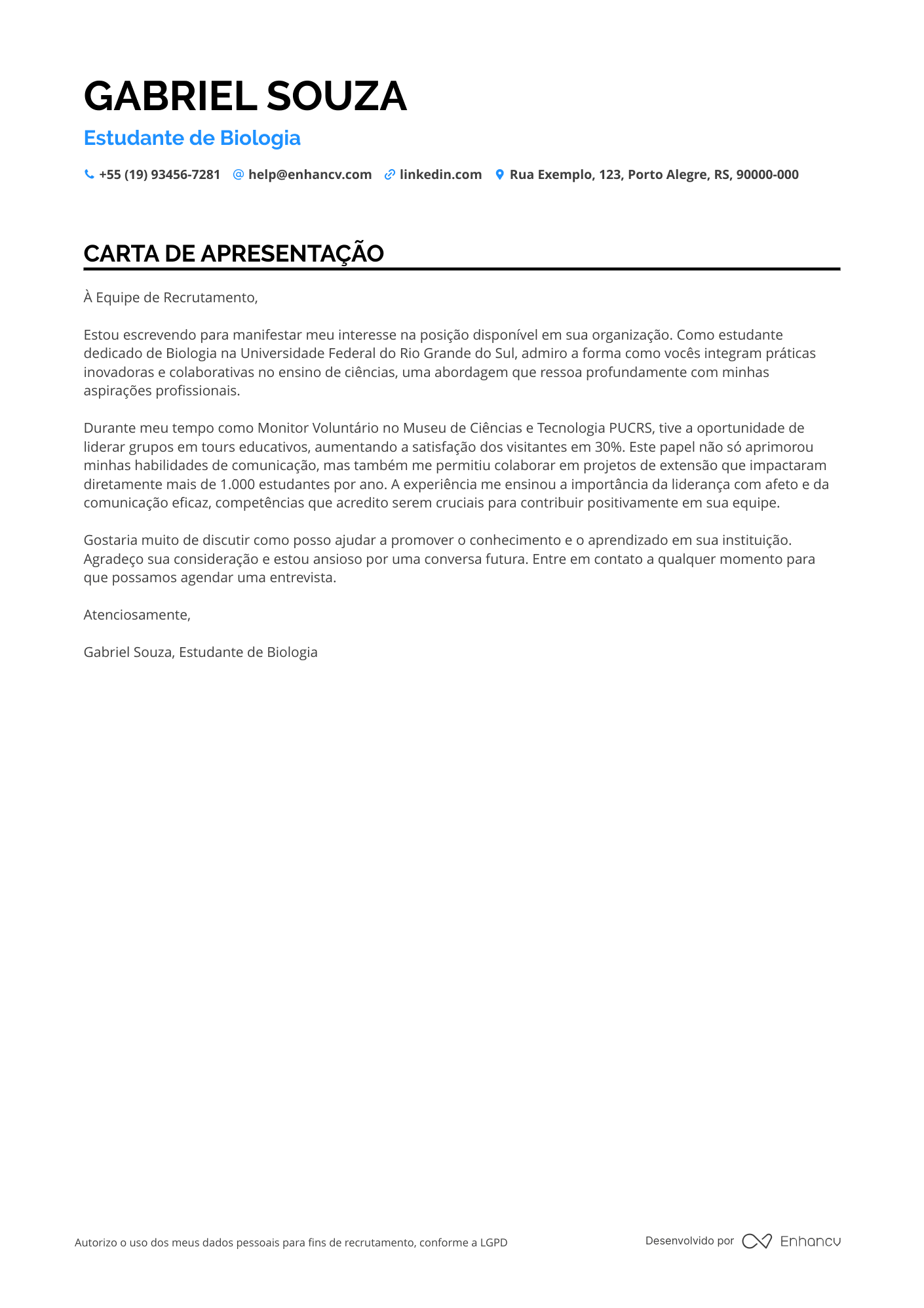 Estagiário de Biologia