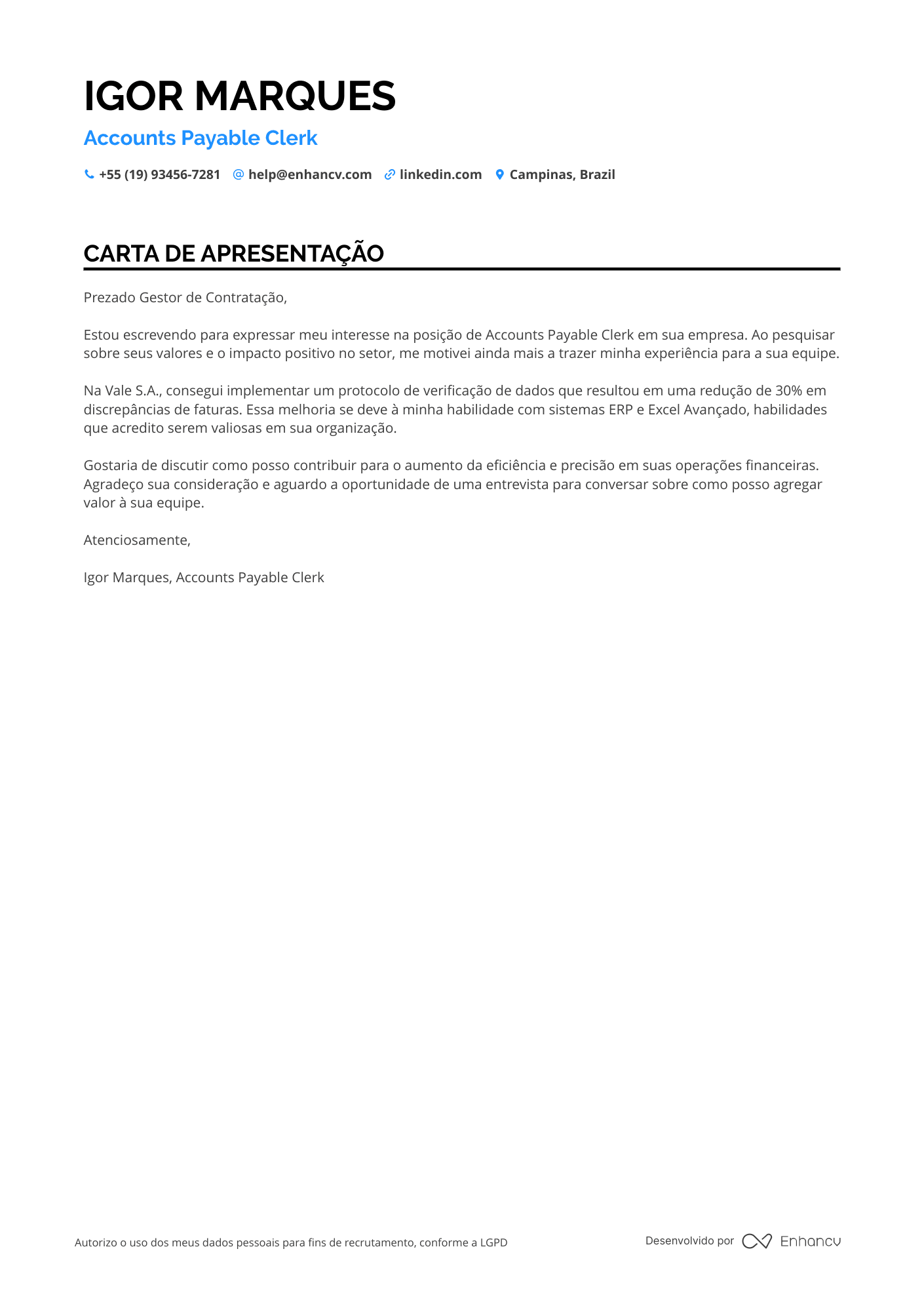 Gerente de Contas a Pagar
