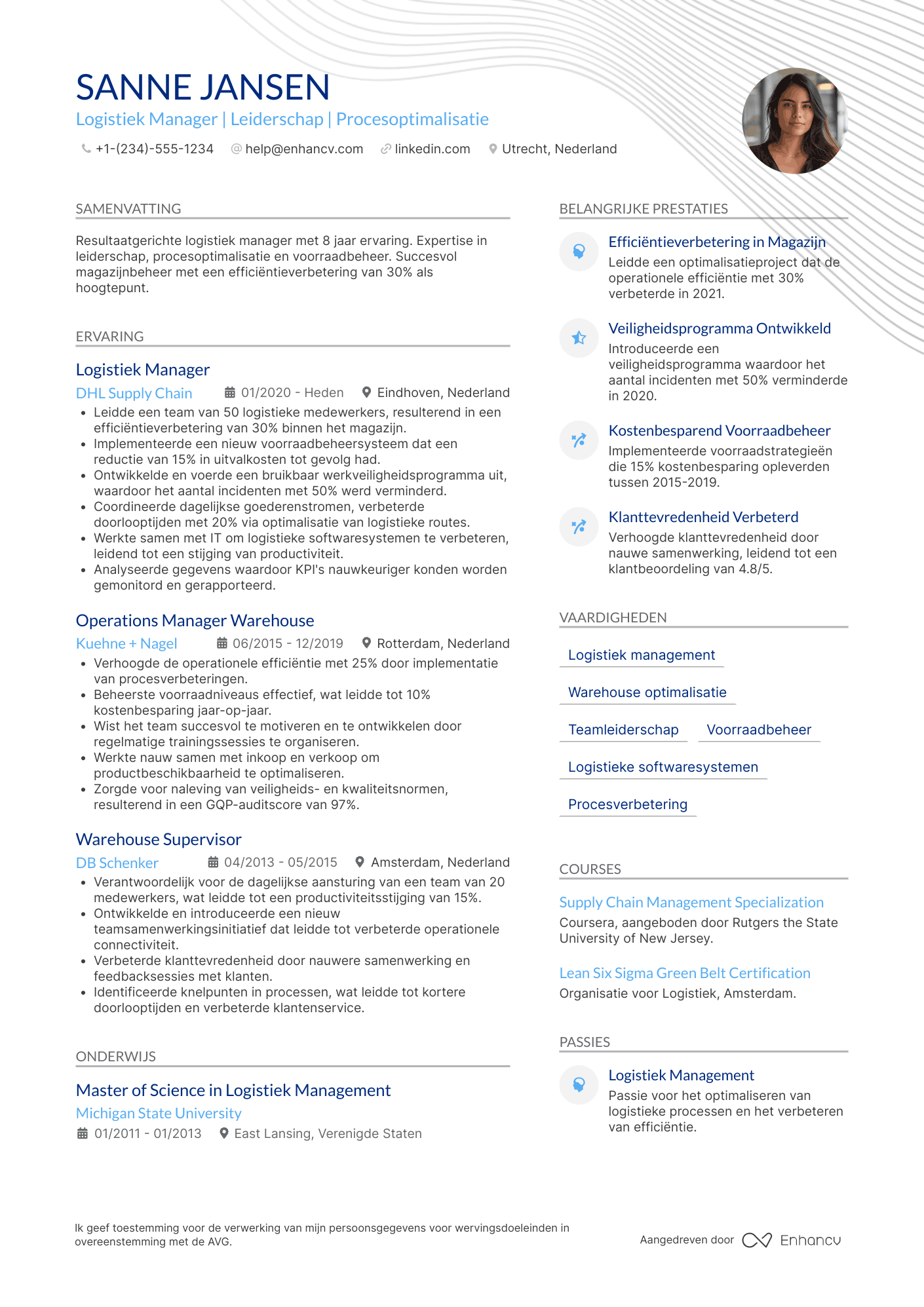 CV voor Logistiek Manager Warehouse
