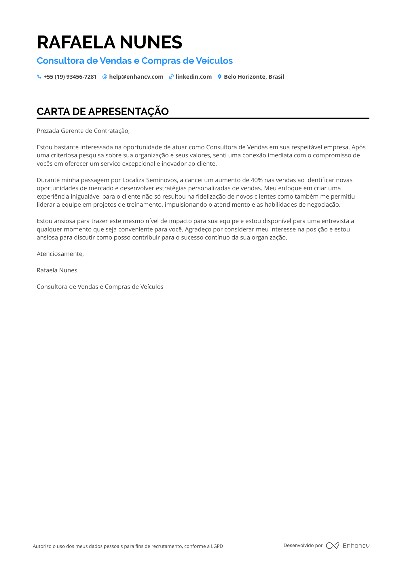 Vendedor de Carros Sênior