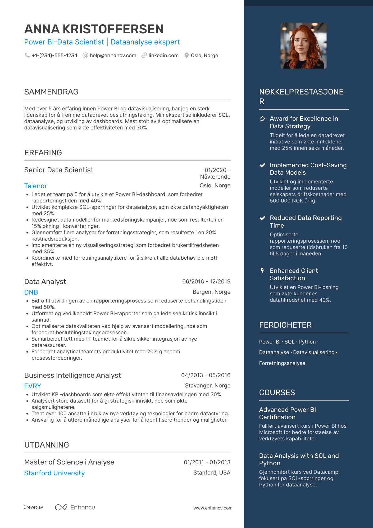 CV for Power BI Data Scientist