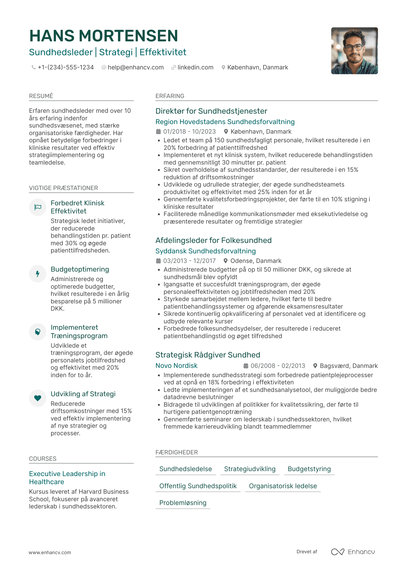 CV til Sundhedsledelse
