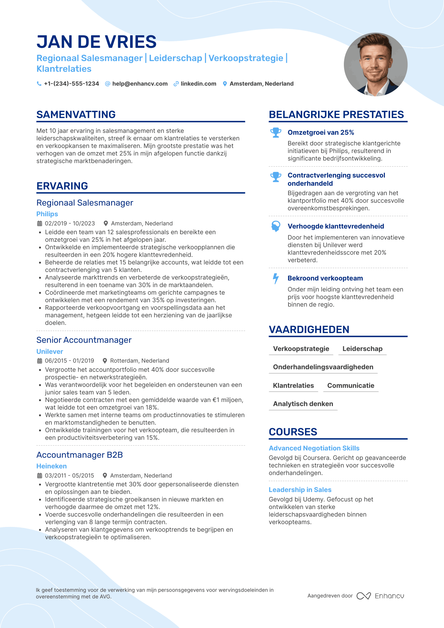 CV voor Regionaal Salesmanager