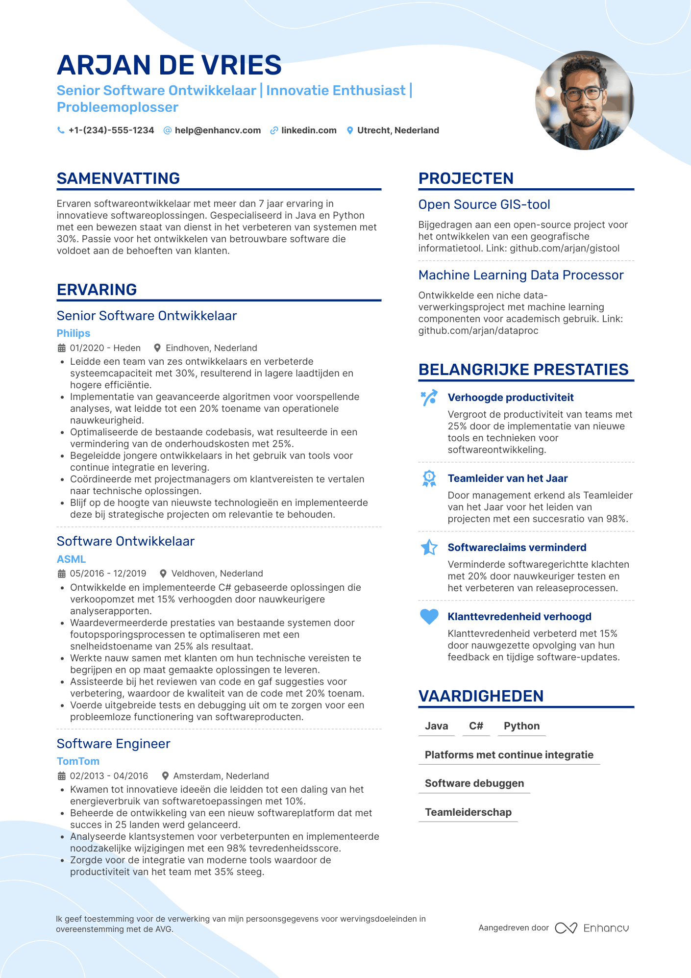 Dubbele kolom CV template