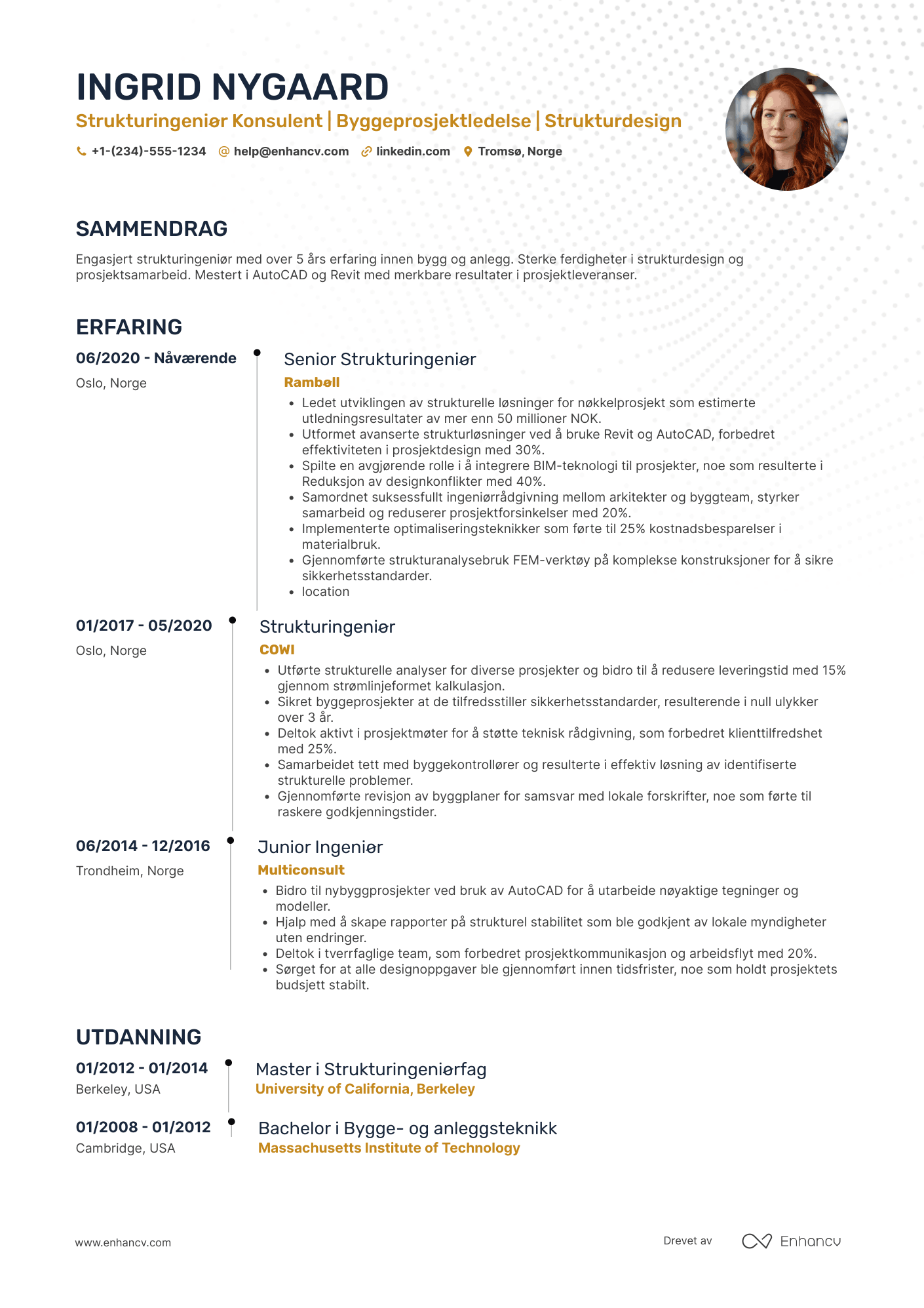 CV for Strukturingeniør Konsulent