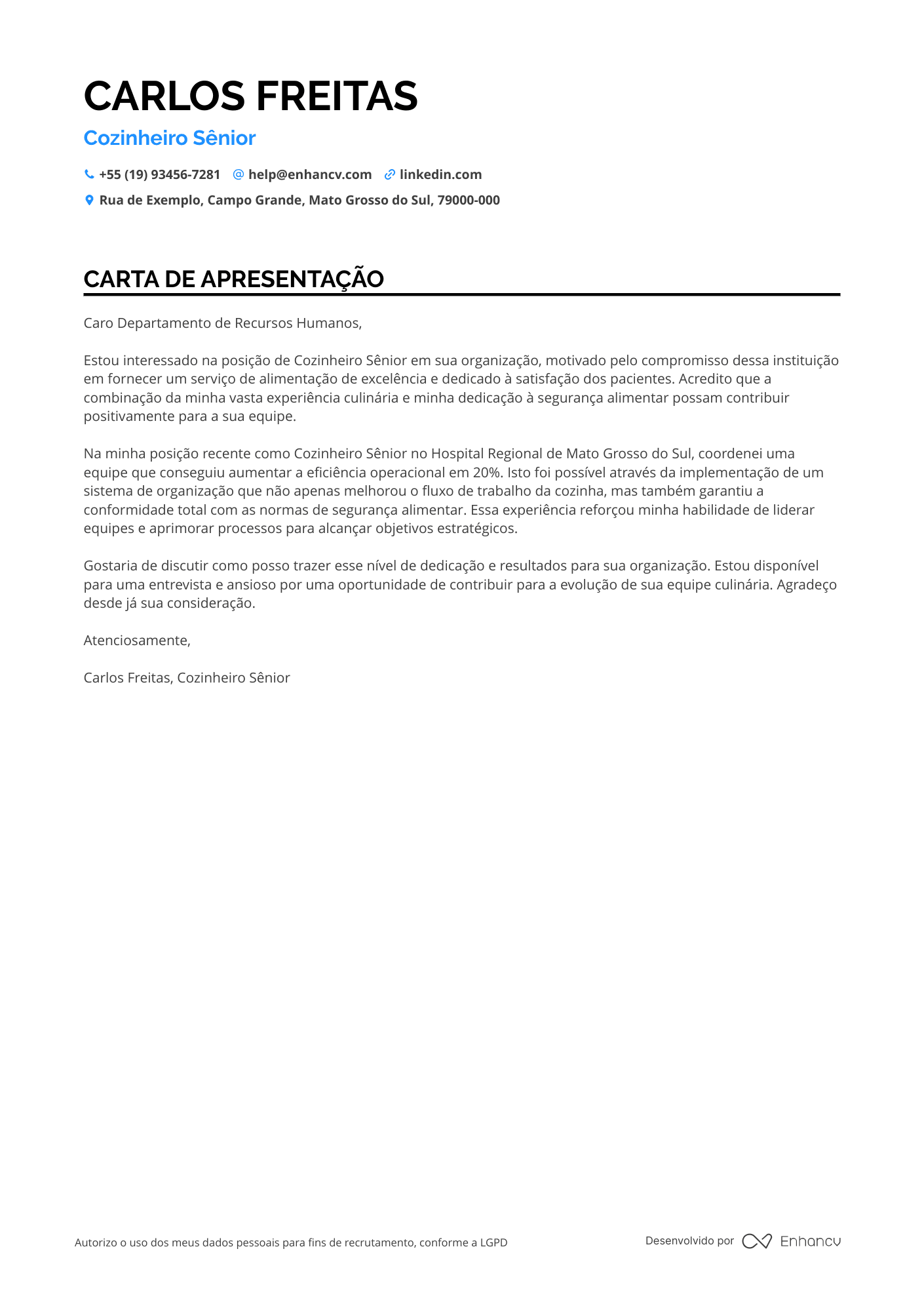 Cozinheiro de Hospital