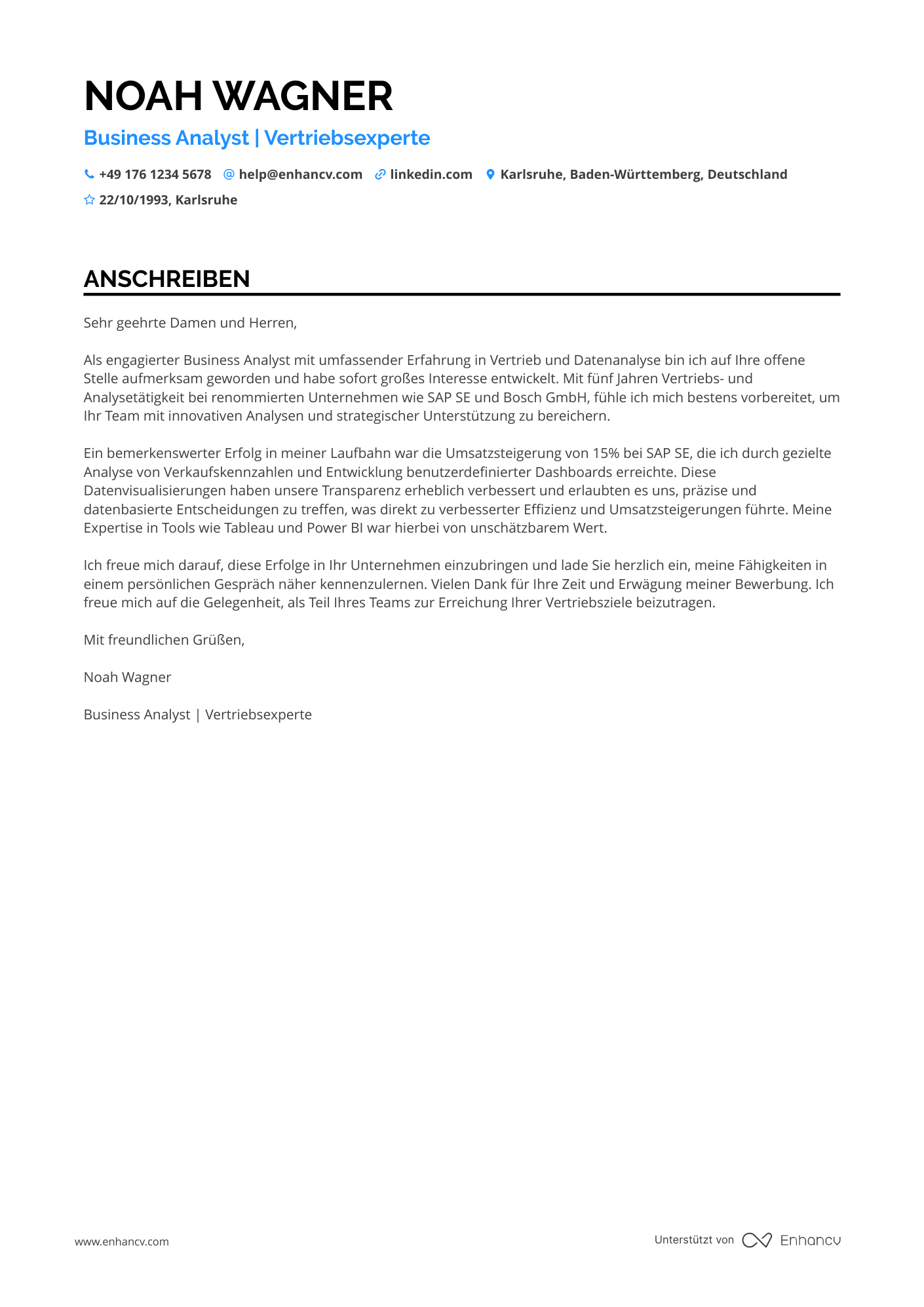 Business Analyst für Vertrieb
