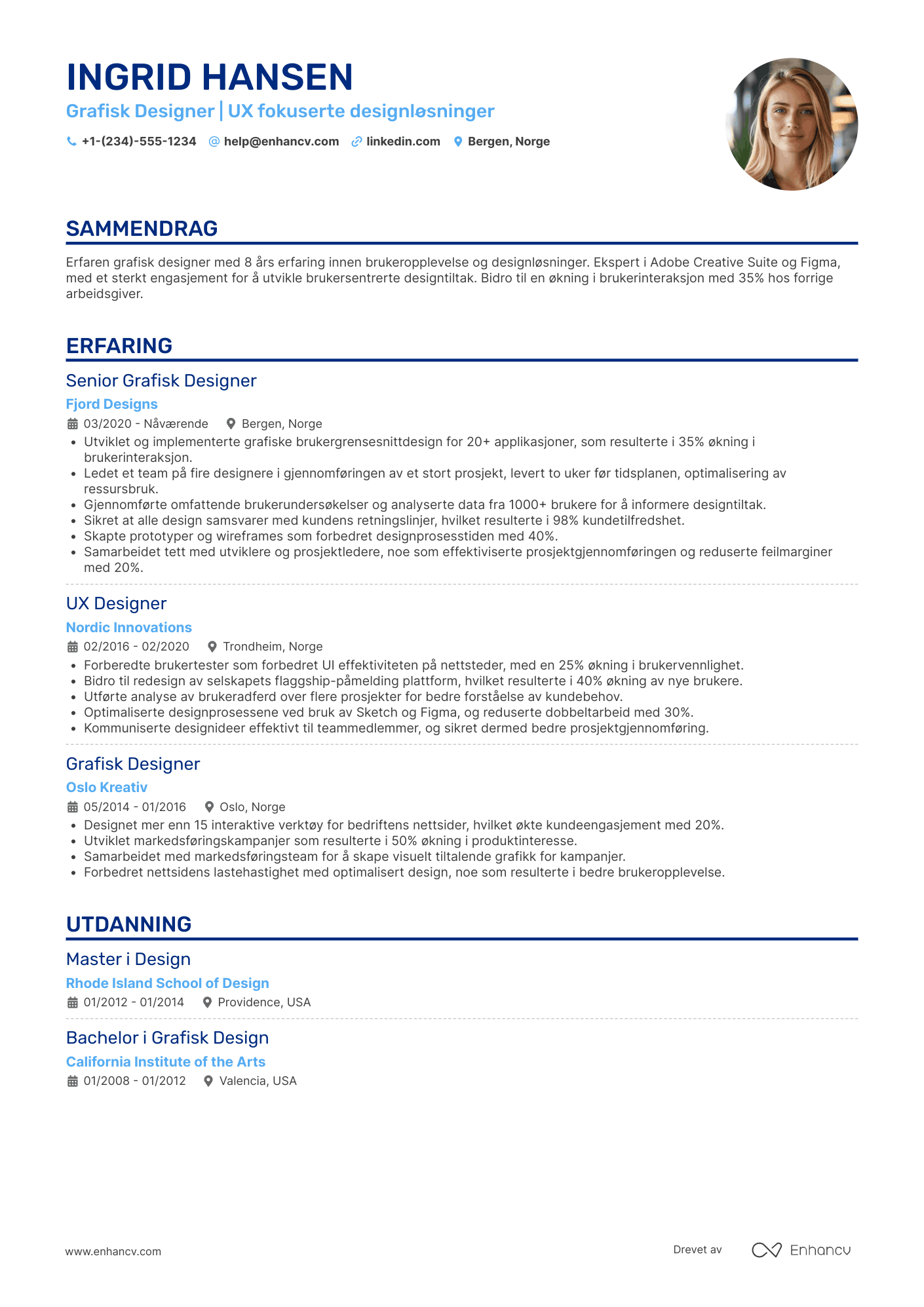 CV for Grafisk Designer med UX fokus