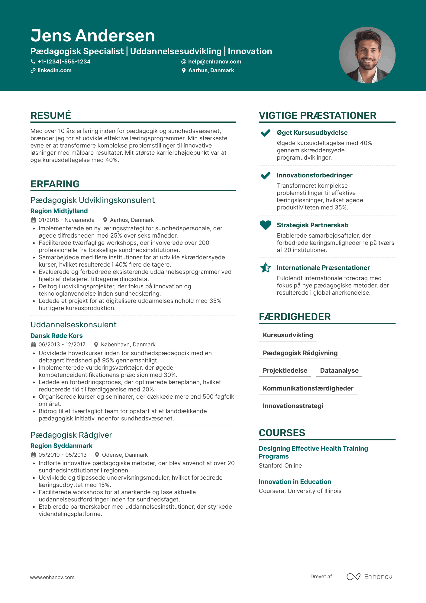 CV til Pædagogisk Specialist inden for Sundhedsvæsenet