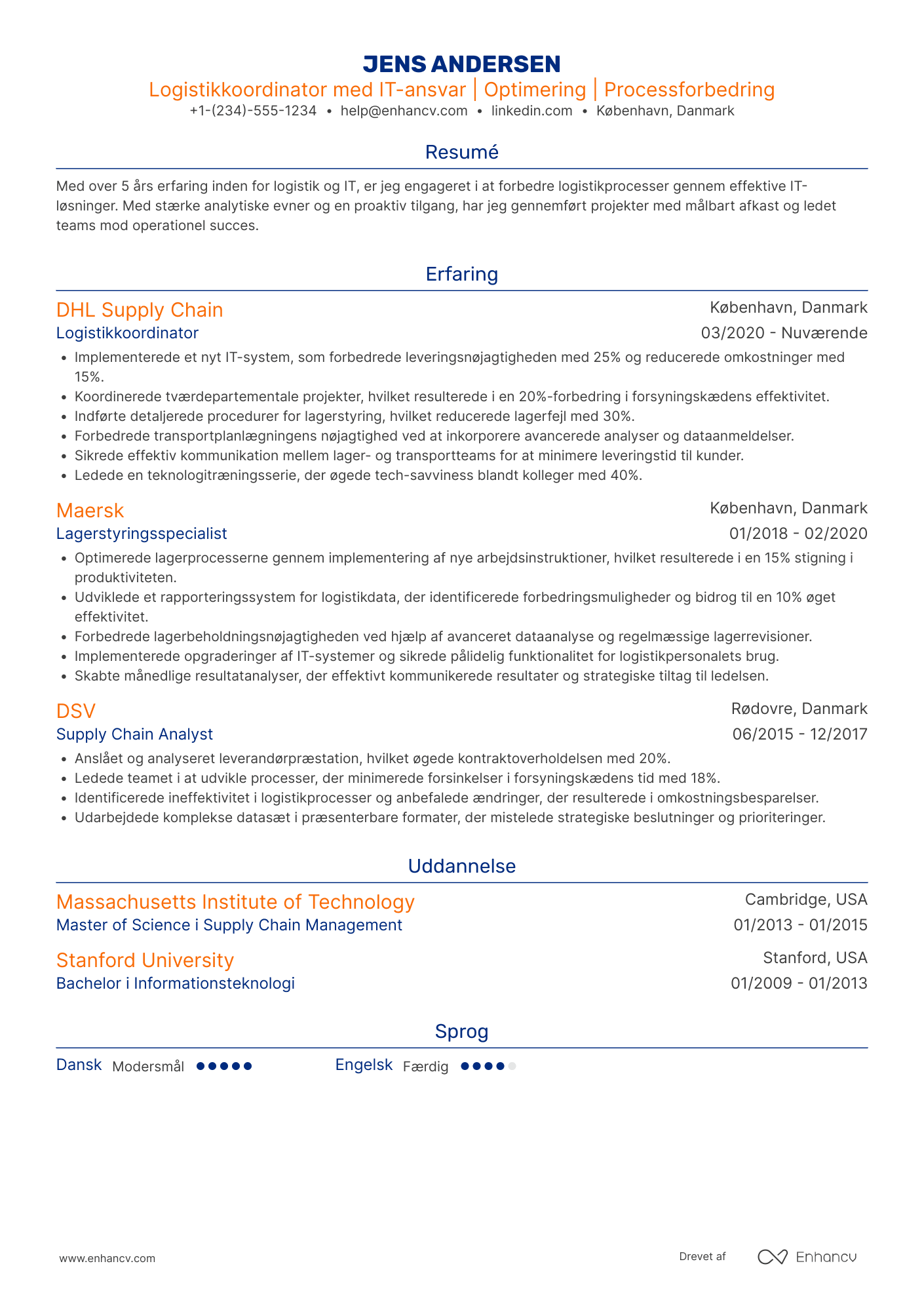 CV til Logistikkoordinator med IT ansvar
