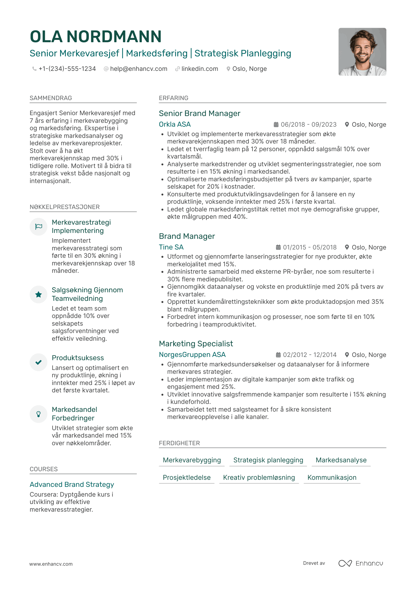 CV for Senior Merkevaresjef