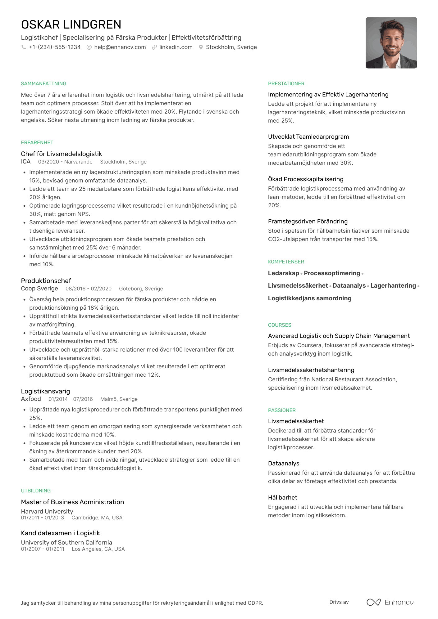 CV för Chef för färska produkter på Amazon