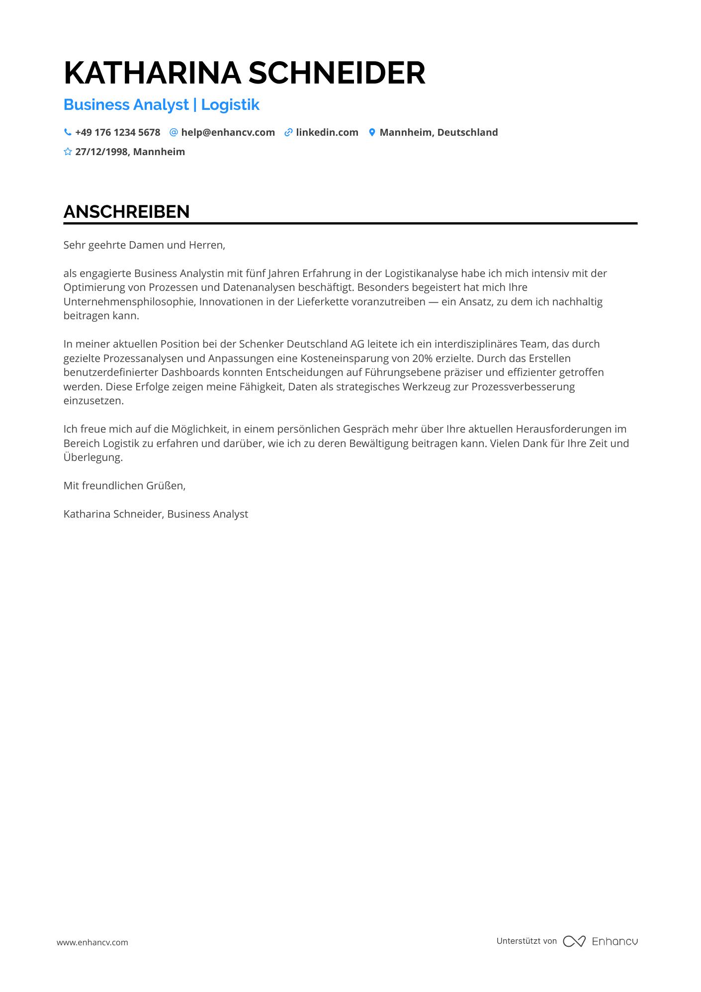 Business Analyst für Logistik