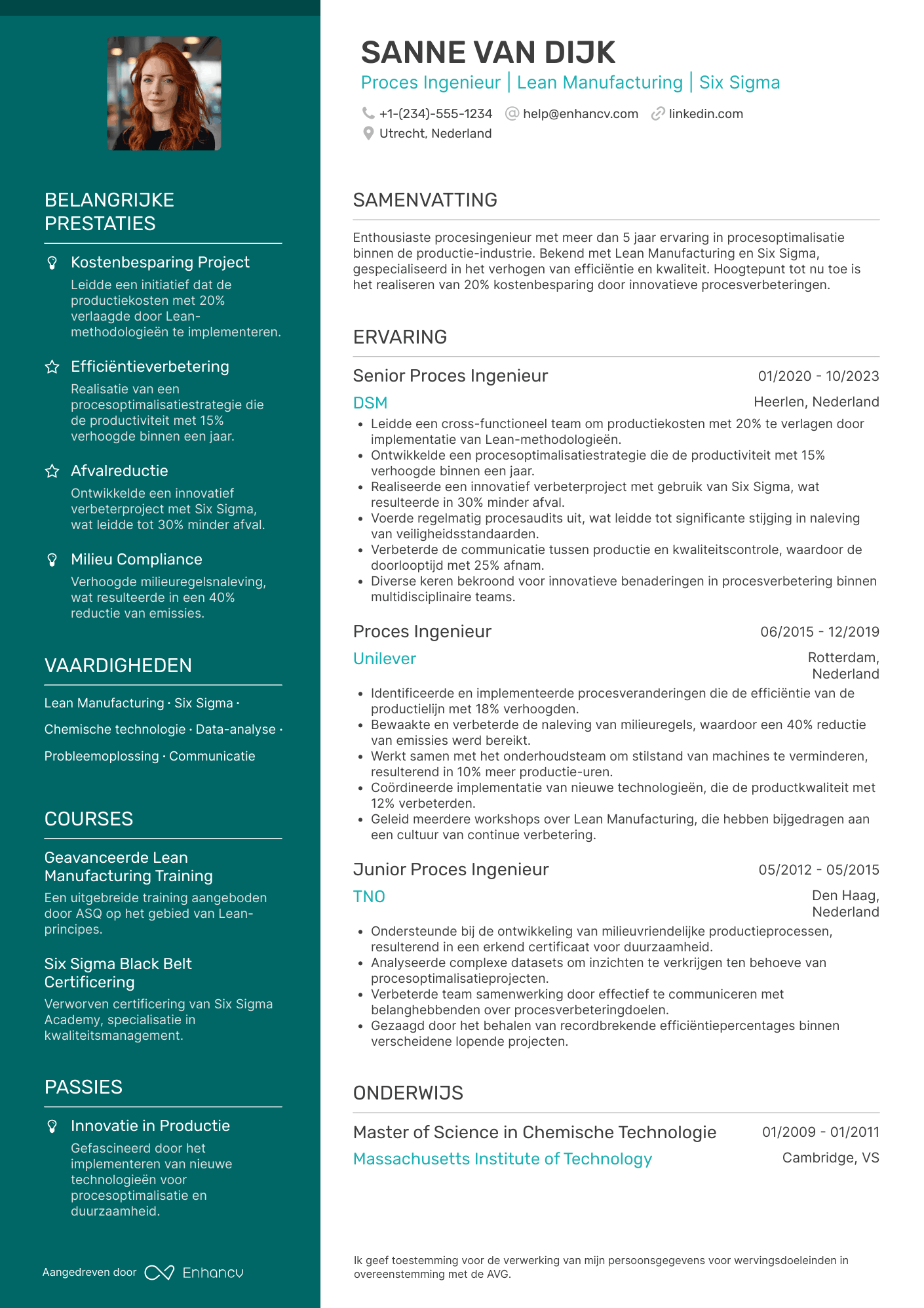 CV voor Proces ingenieur