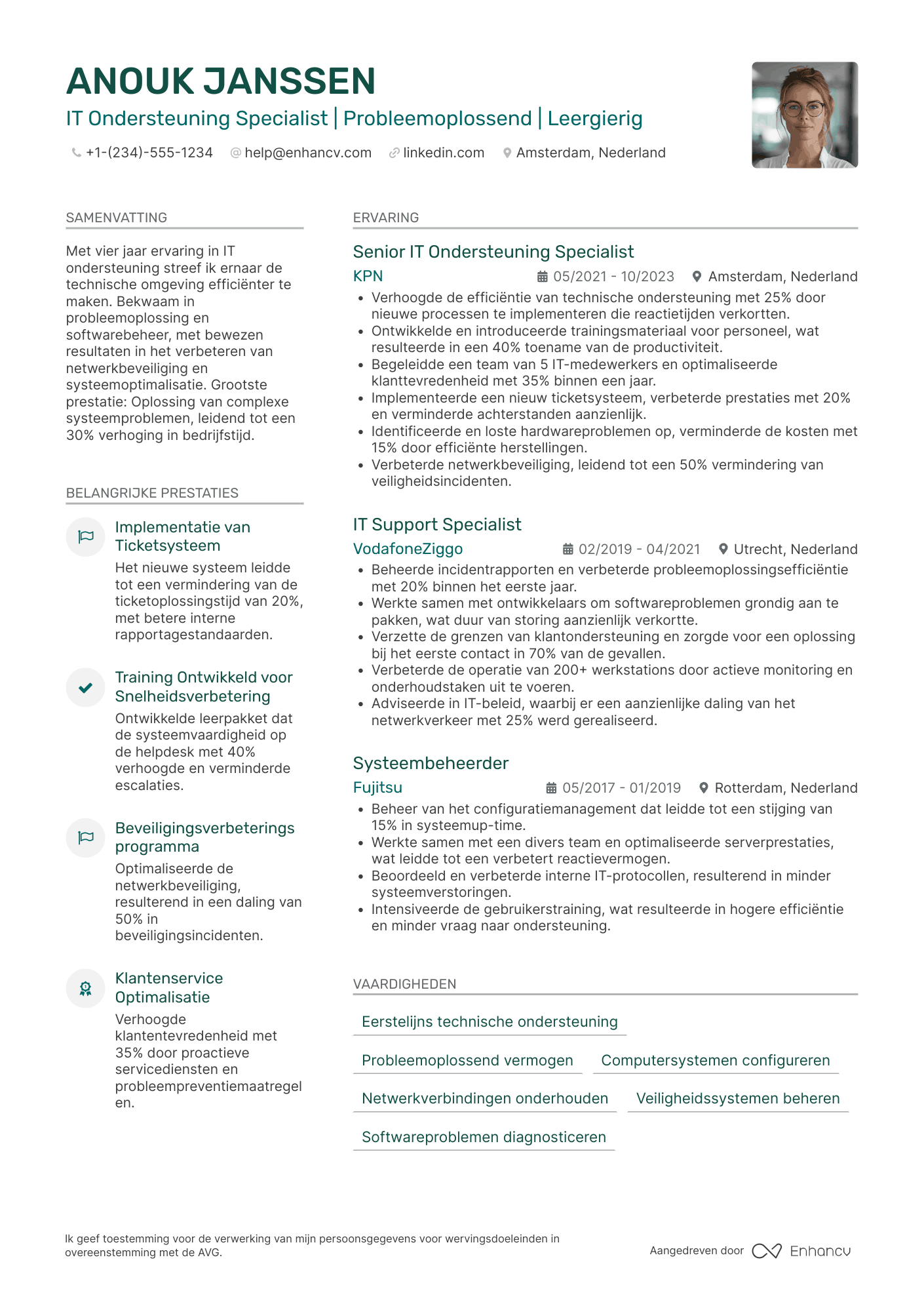 CV voor Bijbaantje IT ondersteuning