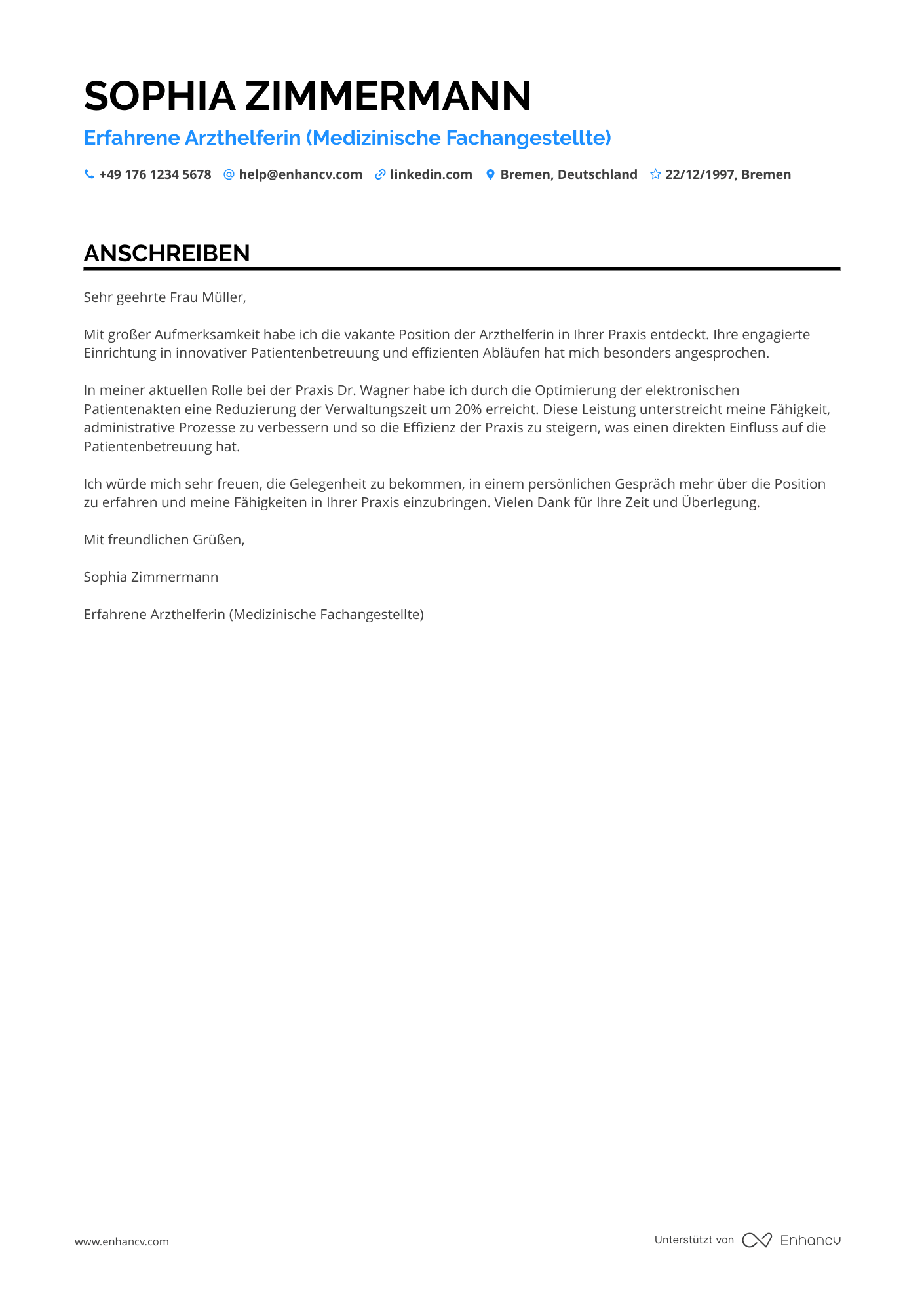 Erfahrene Arzthelferin