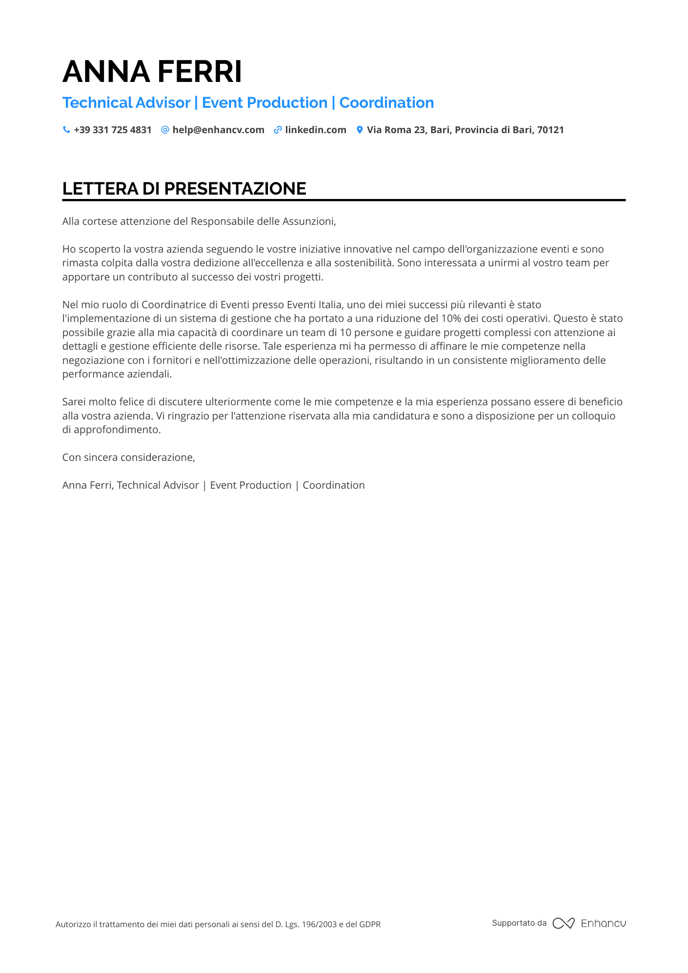 Amministratore di Ristorazione