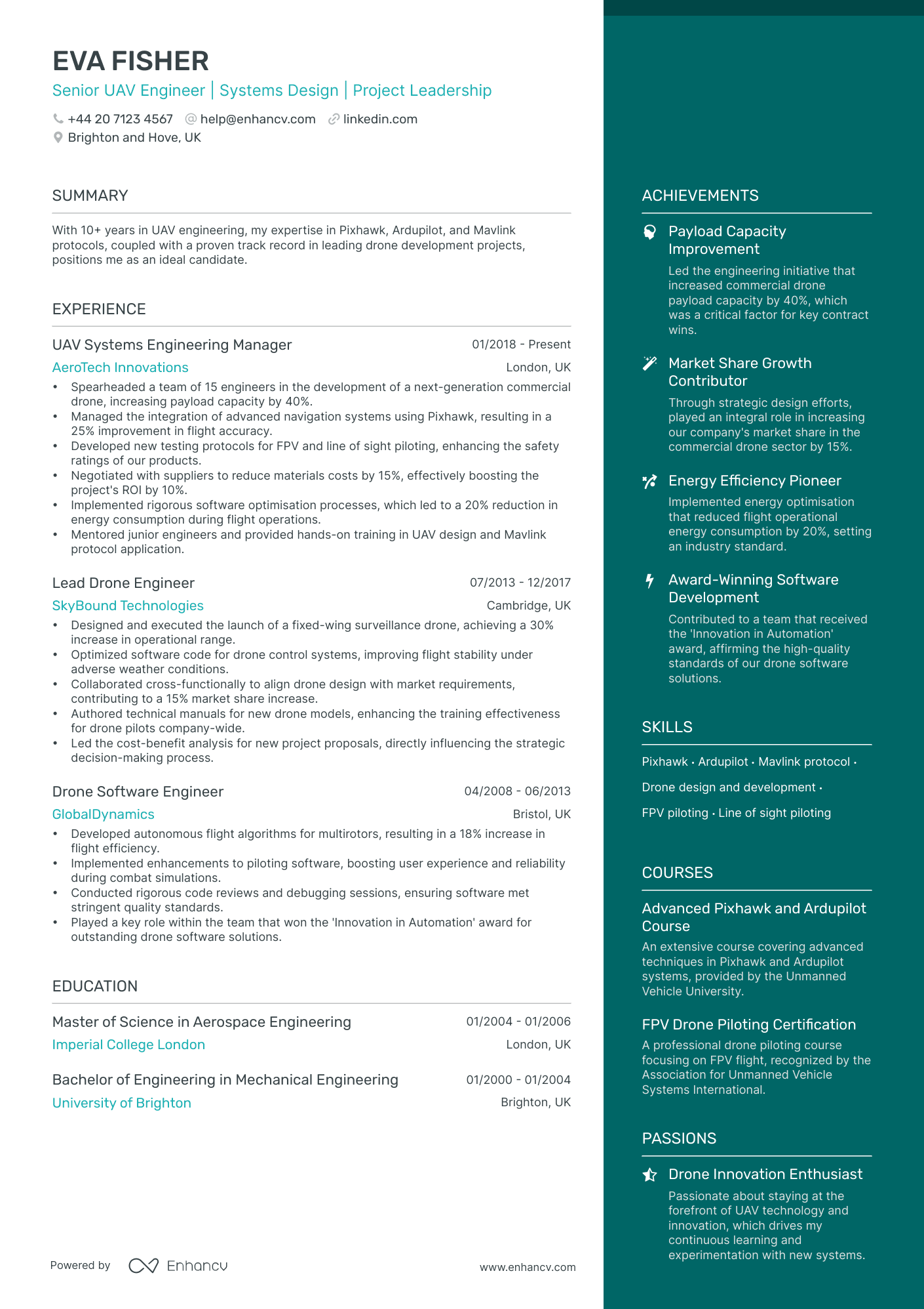 One Page CV Examples