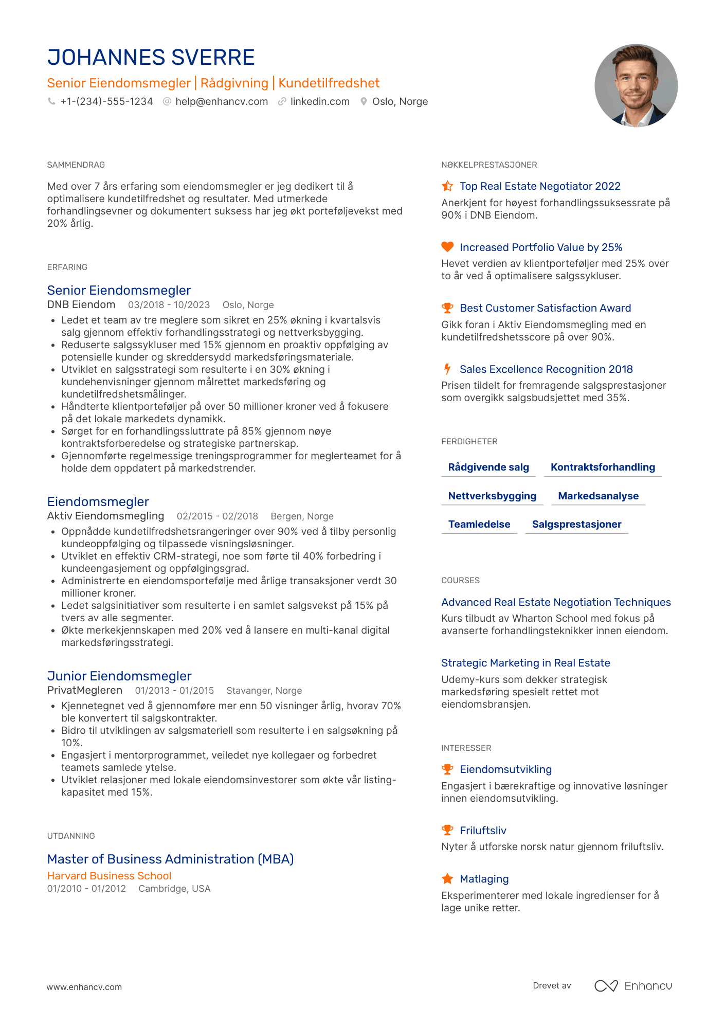 CV for Senior Eiendomsmegler