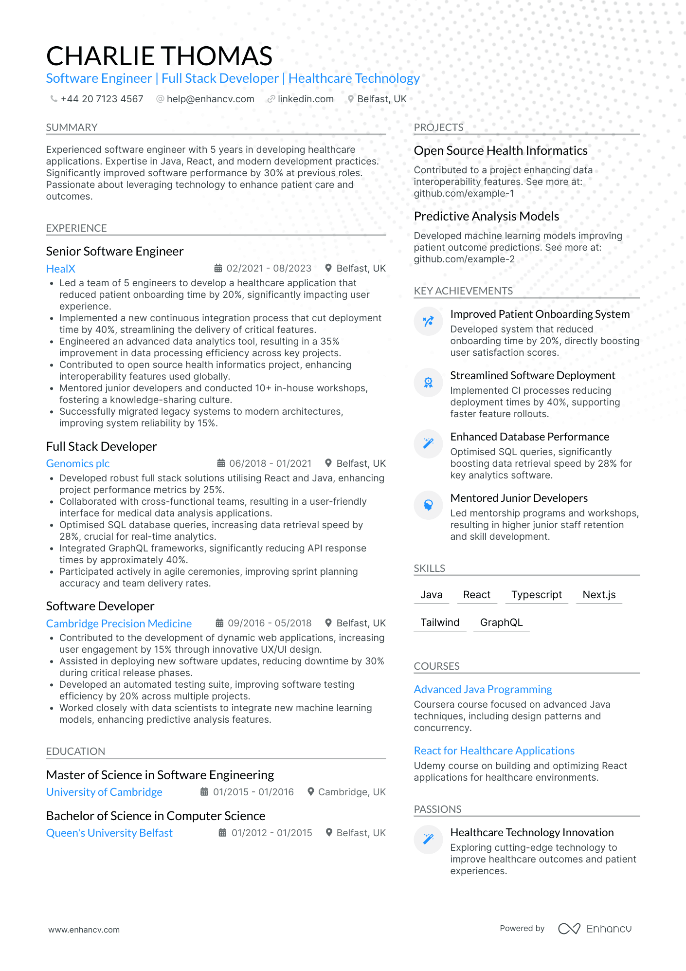 Devops Software Developer CV Examples