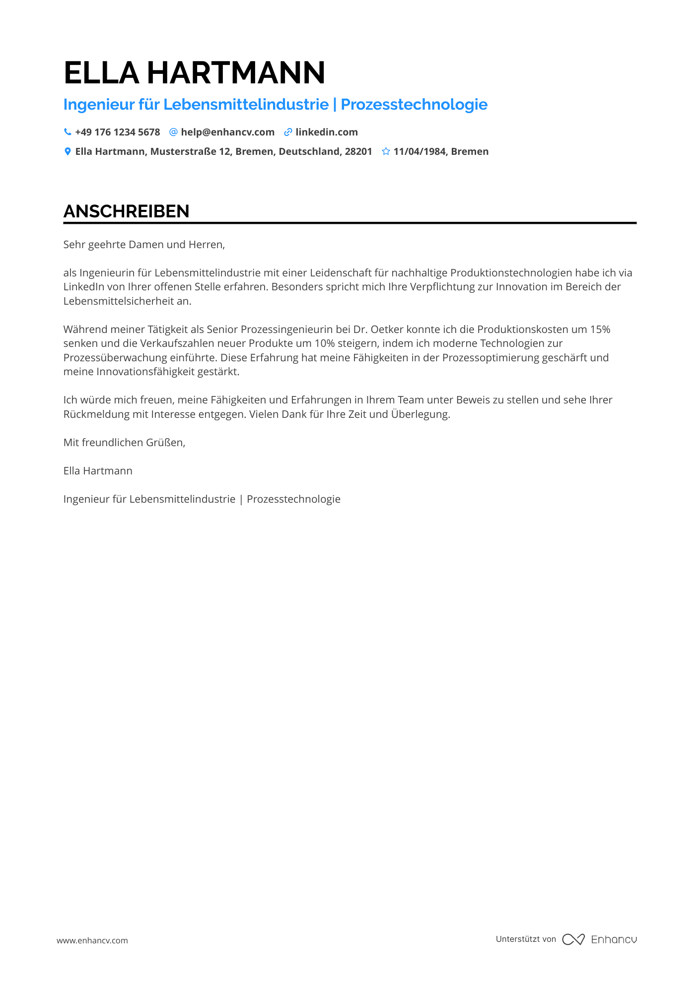 Ingenieur für Lebensmittelindustrie