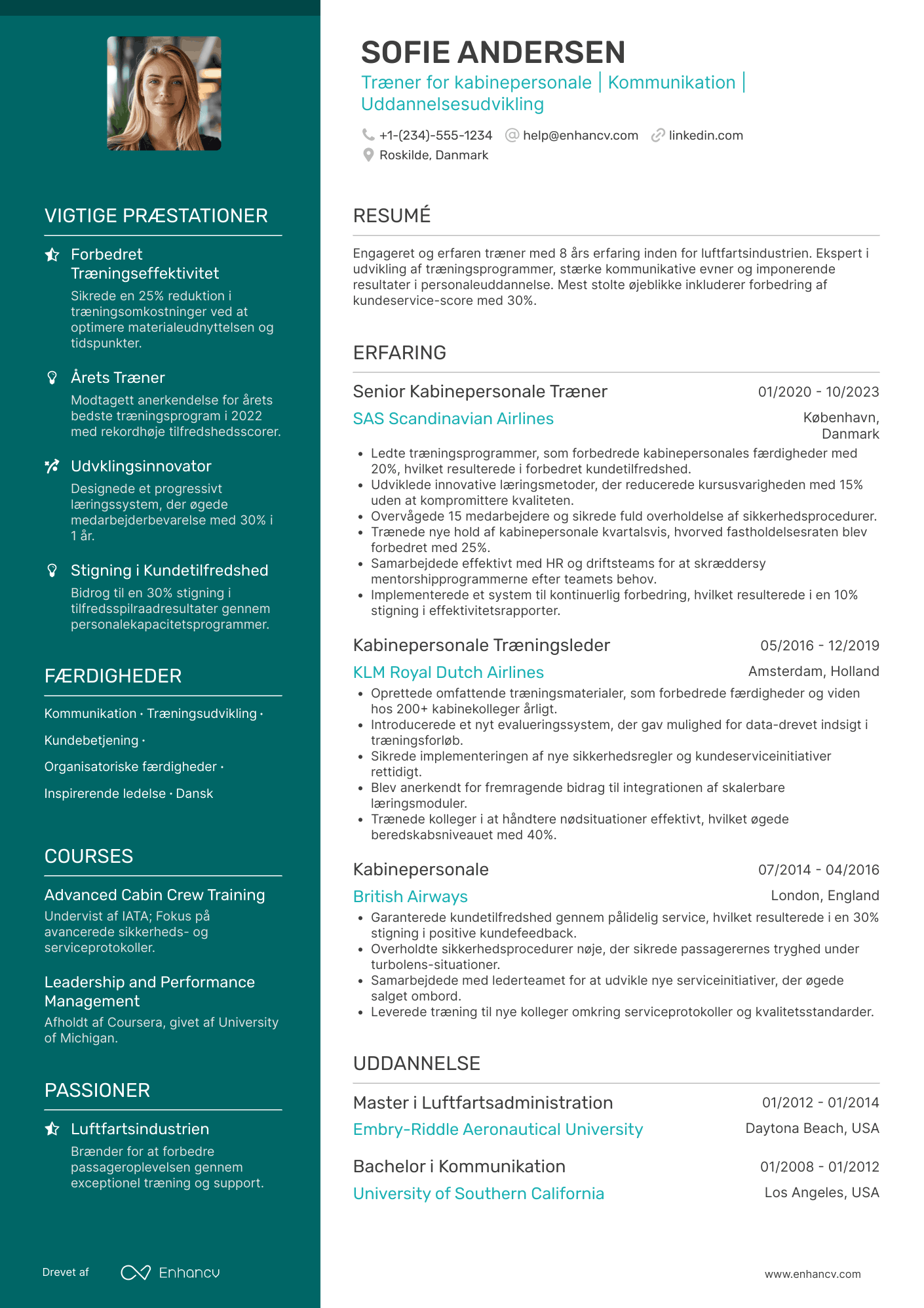 CV til Træner for kabinepersonale