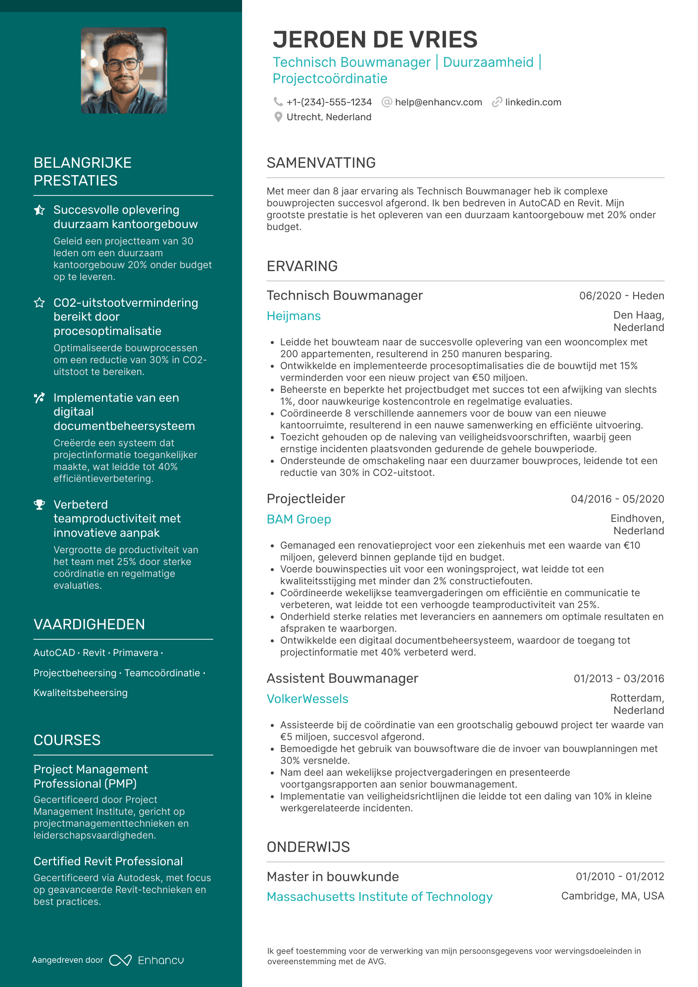 CV voor Technisch Bouwmanager