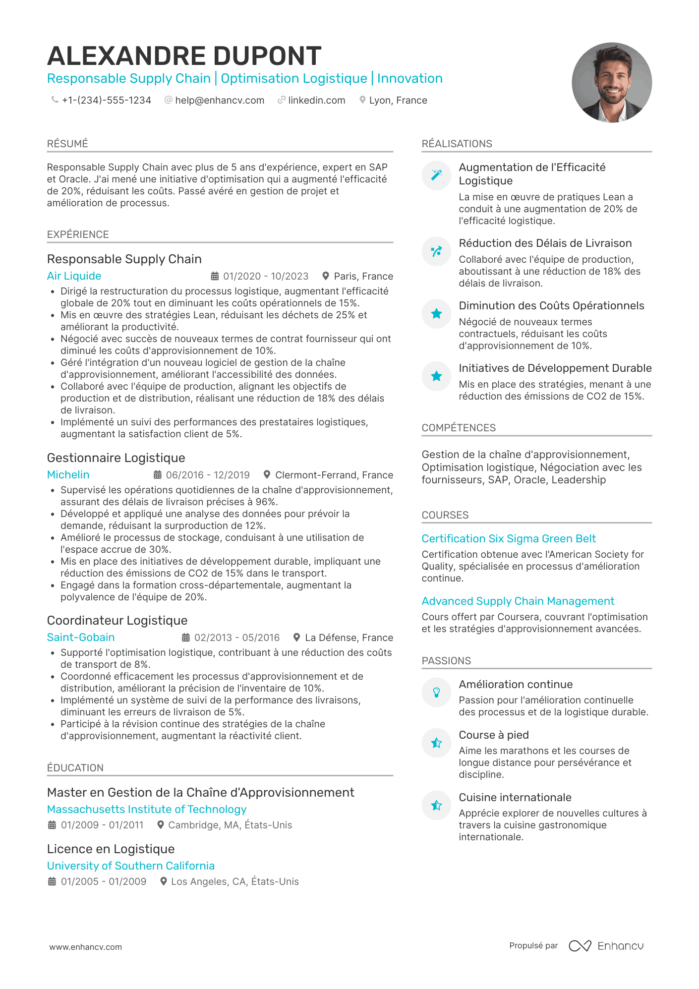 Exemple de CV de supply chain manager