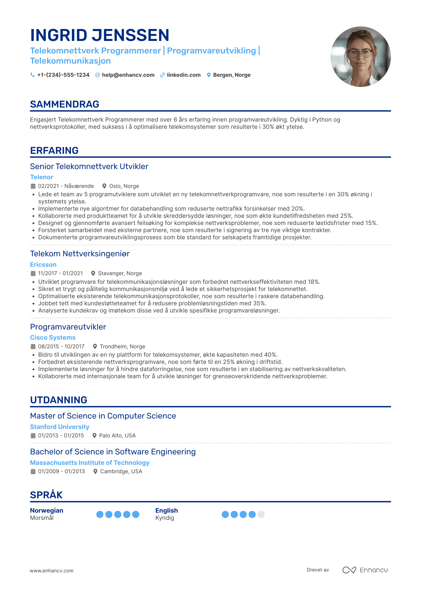 CV for Telekomnettverk Programmerer