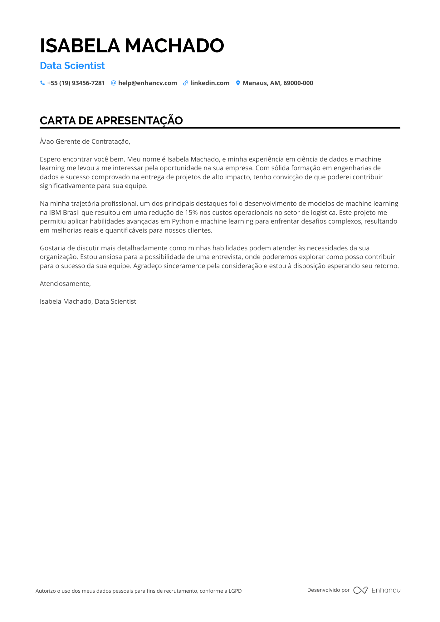 Ciencia de dados Sênior