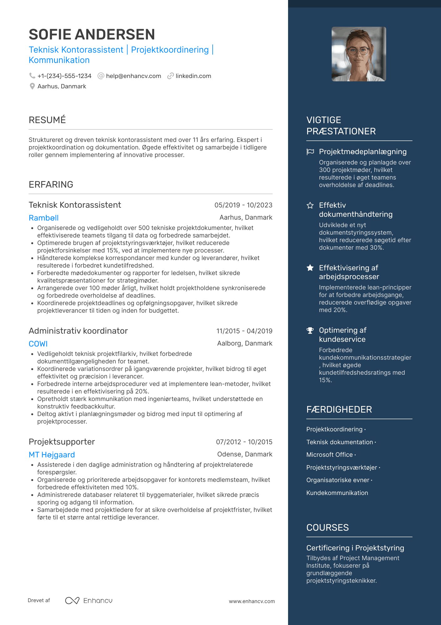 CV til Teknisk Kontorassistent
