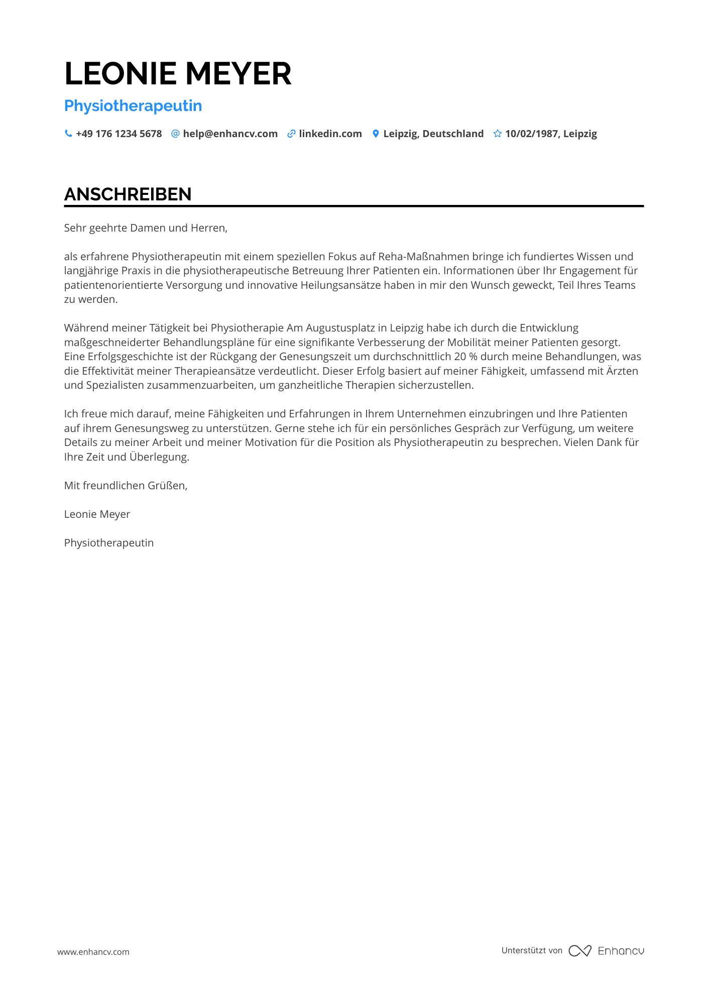 Physiotherapeut in einer Physiotherapiepraxis
