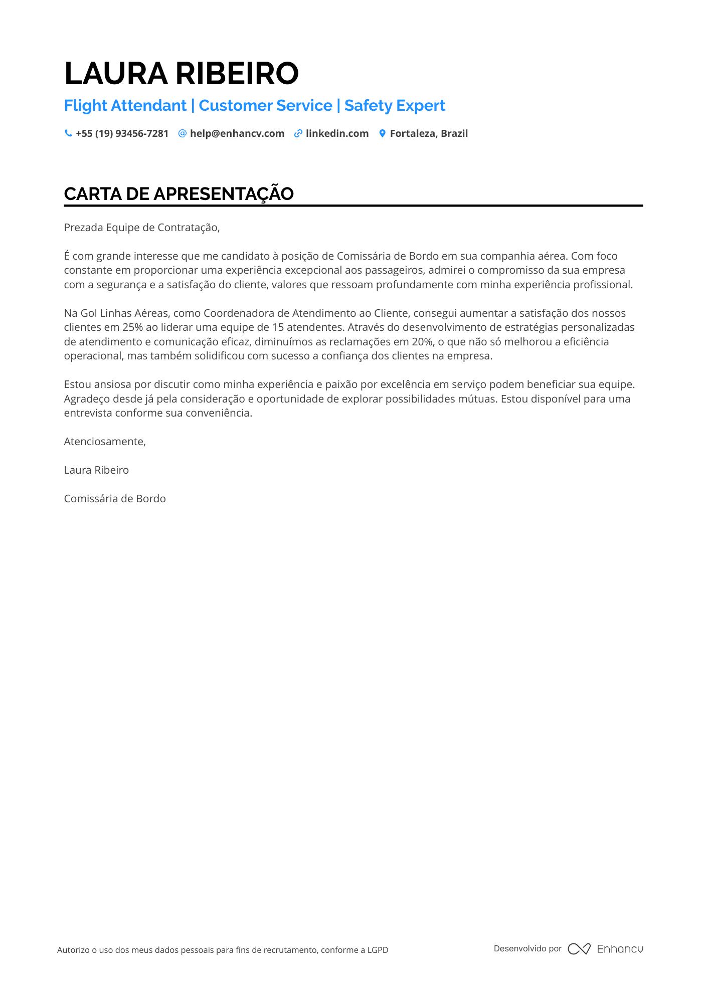 Comissário de bordo Sem experiência