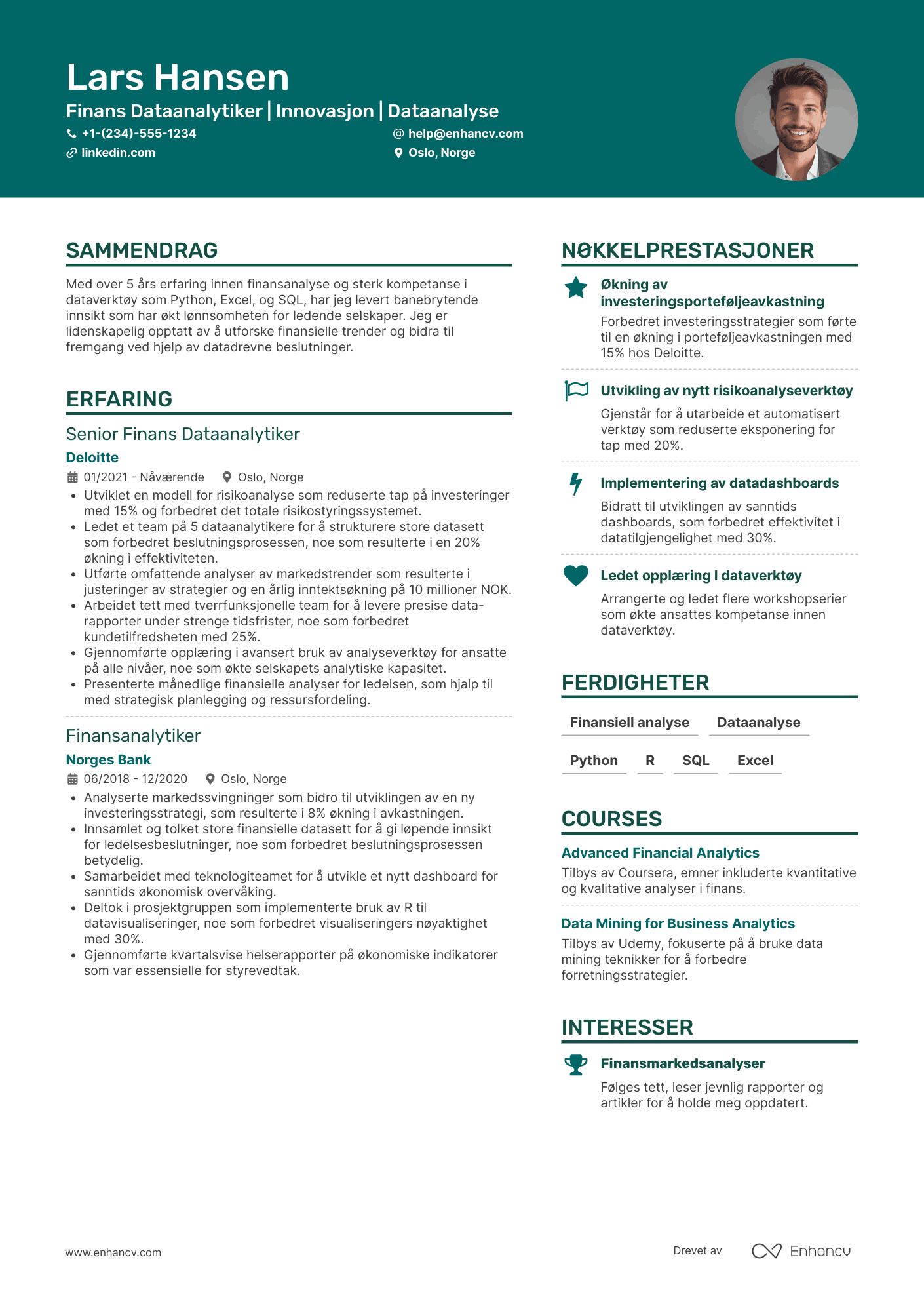 CV for Finans Dataanalytiker