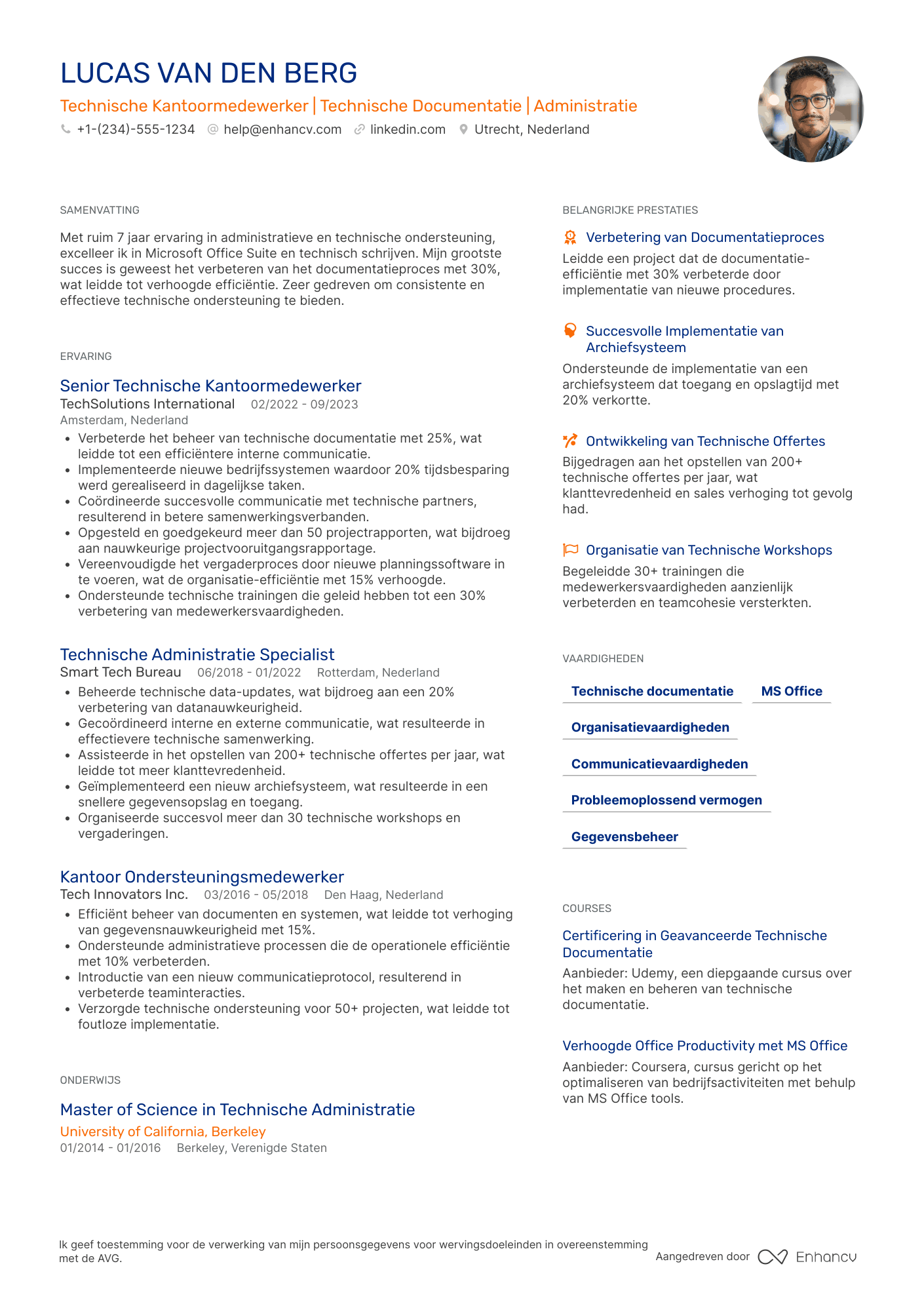 CV voor Technische Kantoormedewerker