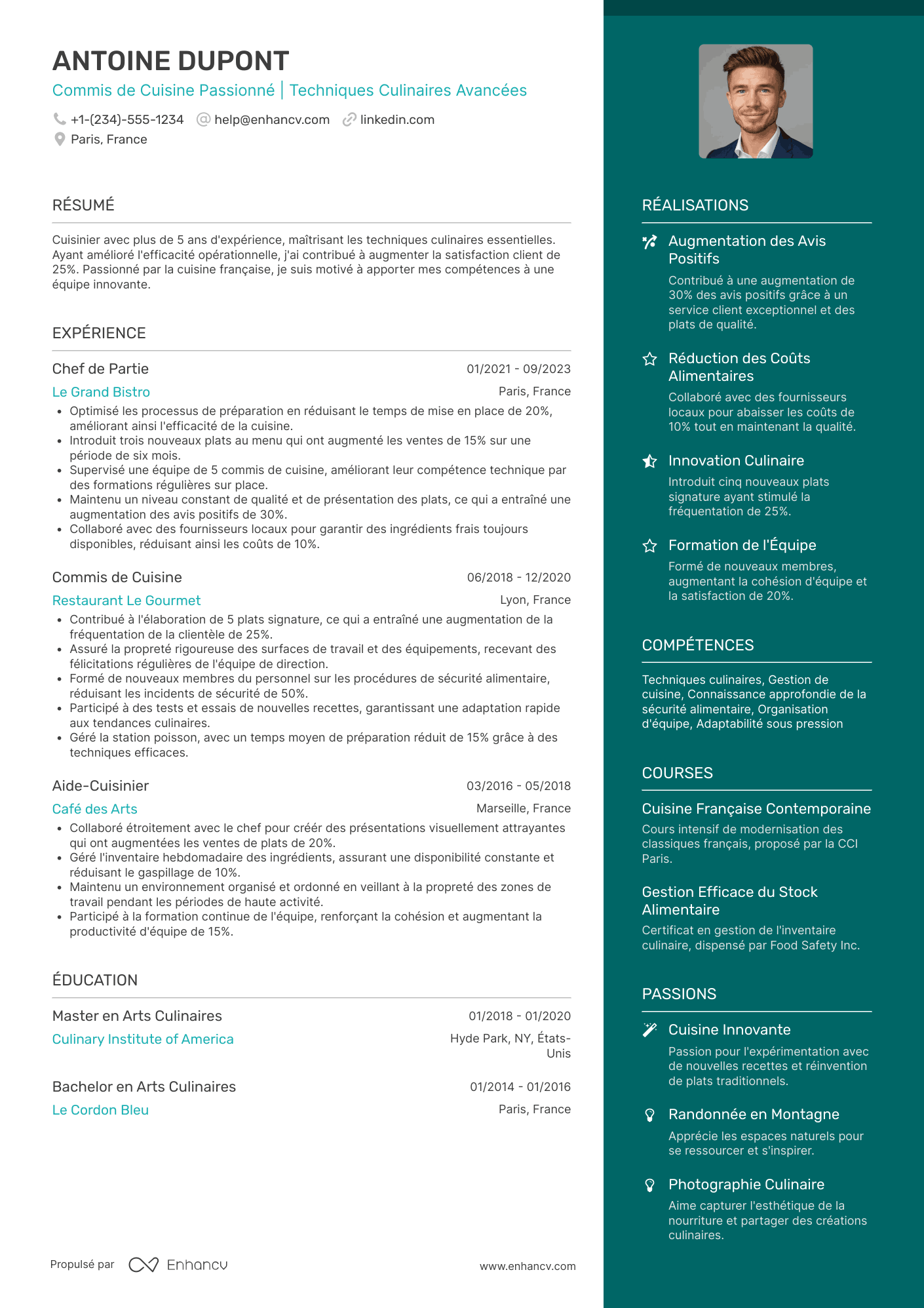 CV commis de cuisine&nbsp;/&nbsp;plongeur