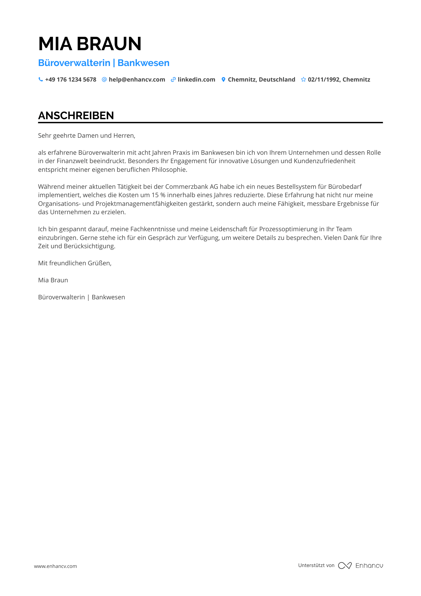 Büroverwalter für Bankwesen