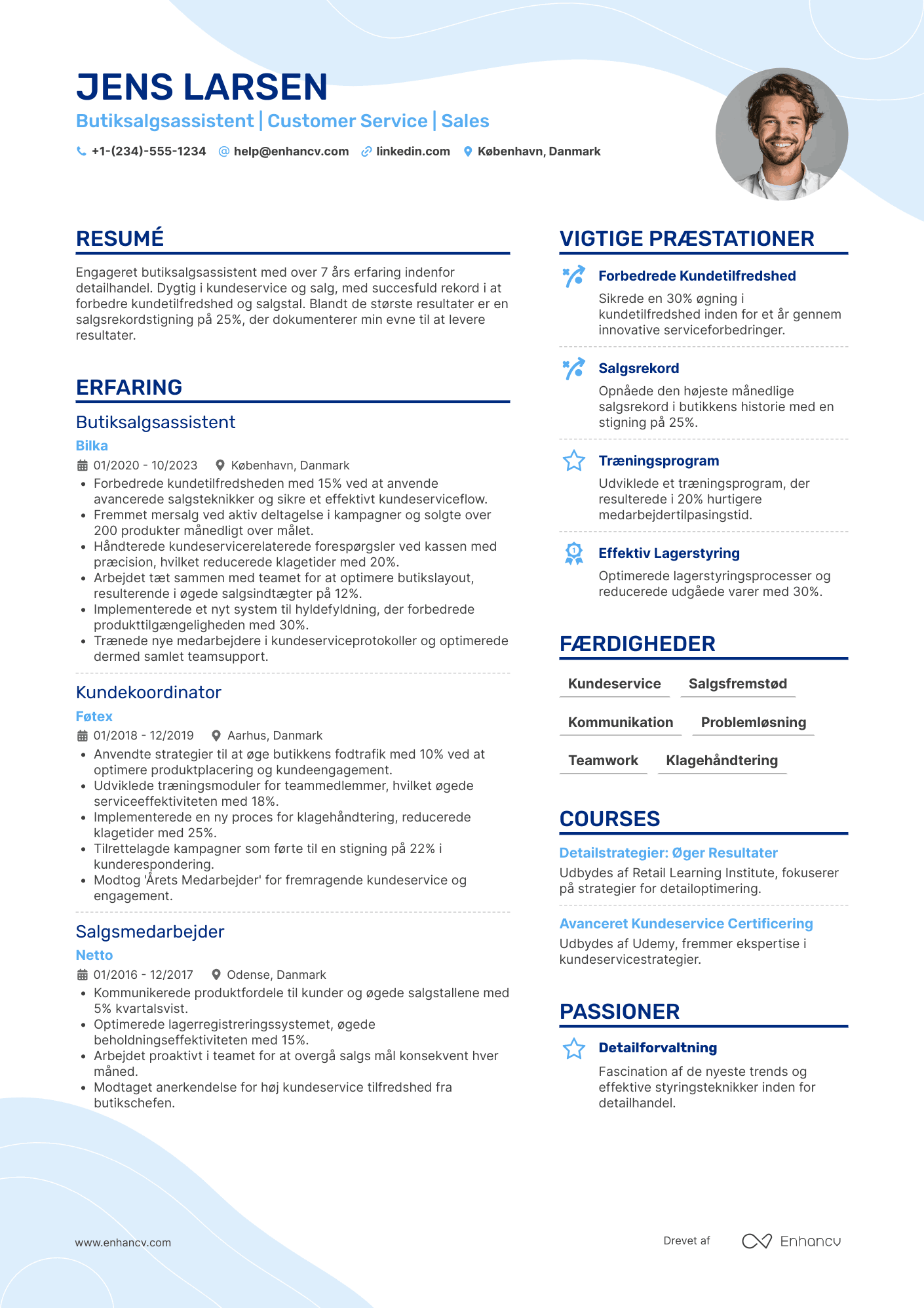 CV til Butiksalgsassistent