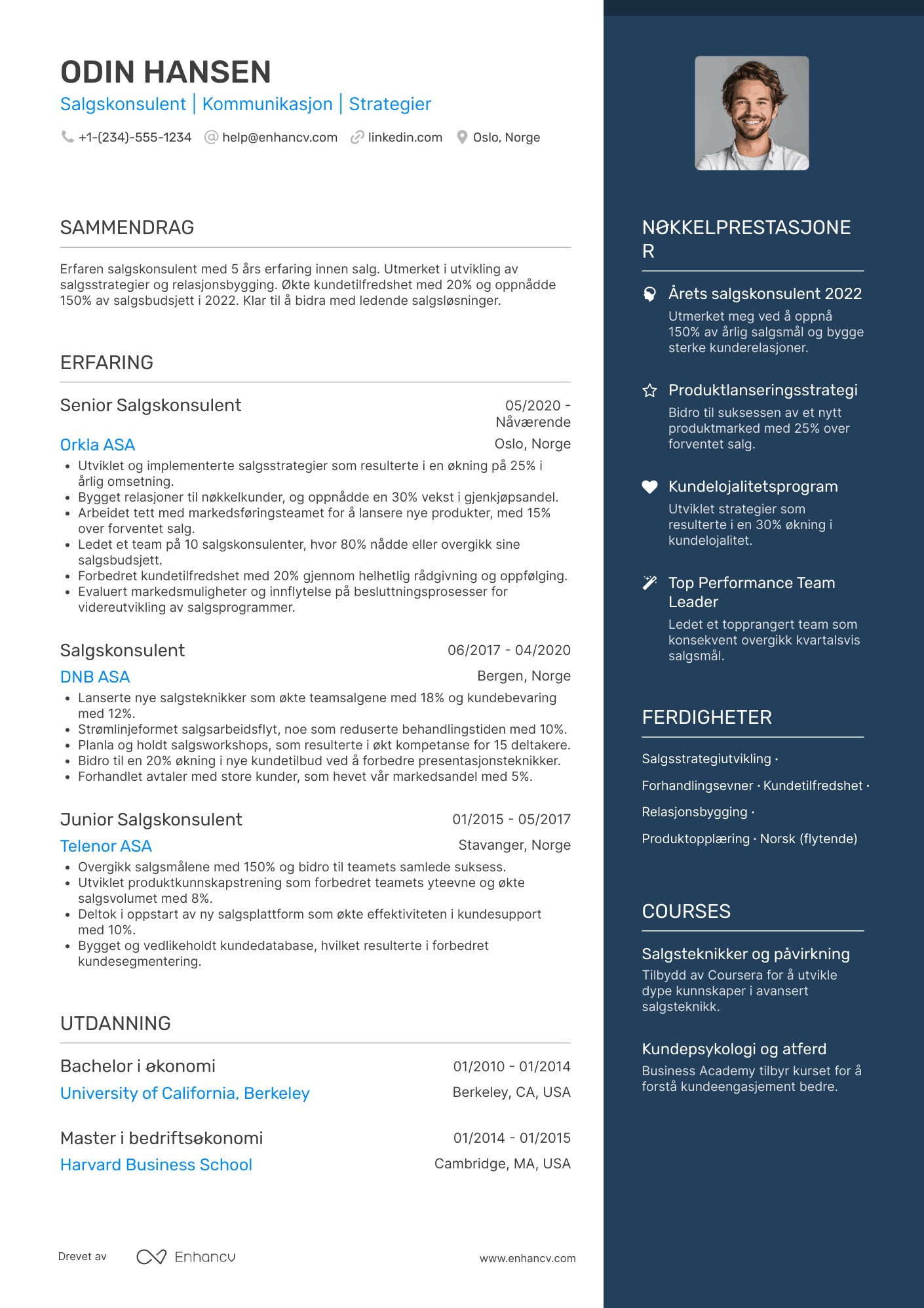 CV for Salgskonsulent