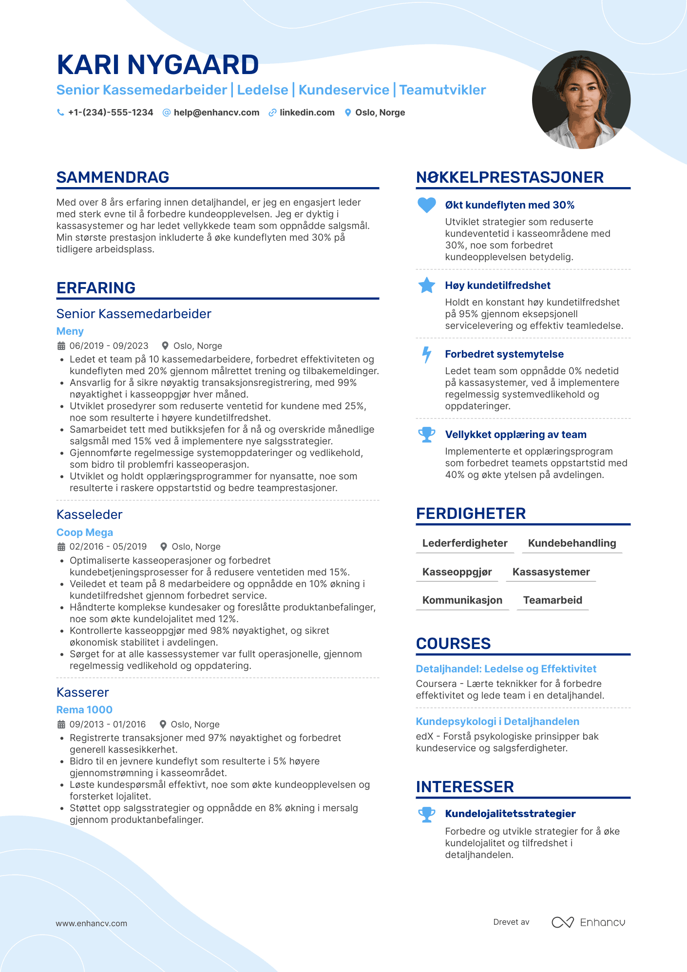 CV for Senior Kassemedarbeider