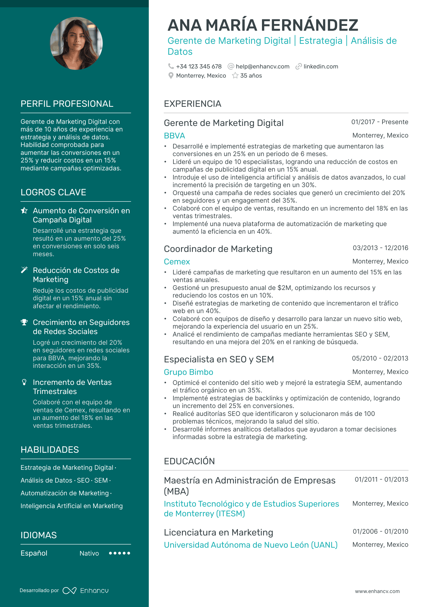 CV de Ejecutivo