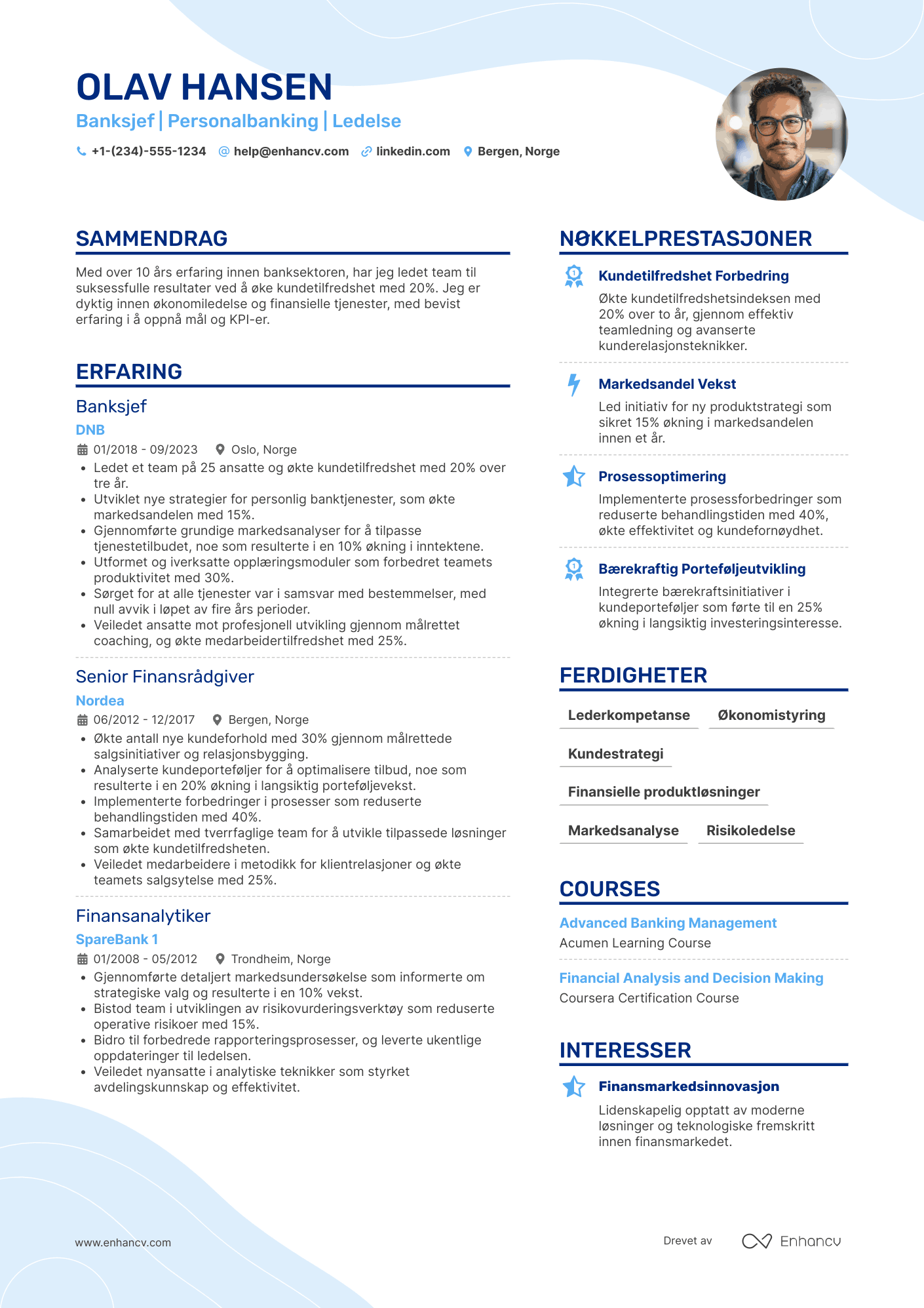 CV for Banksjef for personalbanking