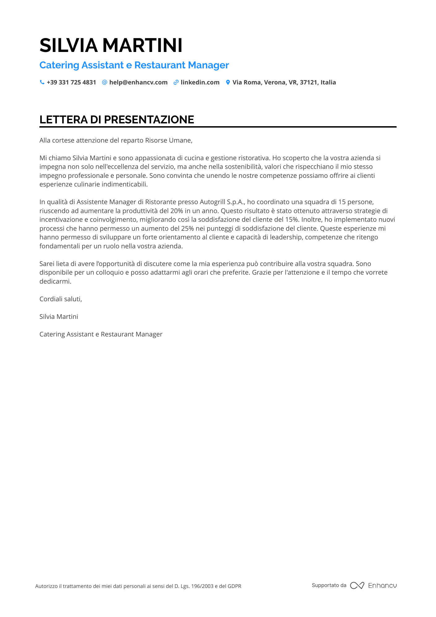 Manager di Ristorazione
